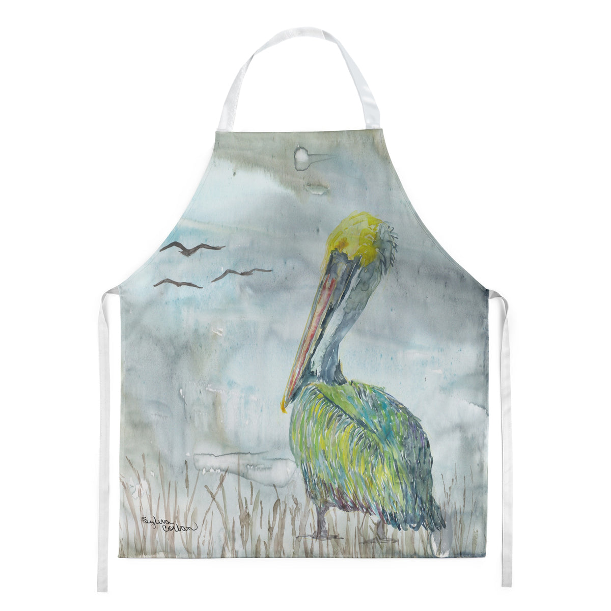 Caroline'S Treasures Sc2008Apron Pelican Watercolor Kitchen-Aprons, Multicolor
