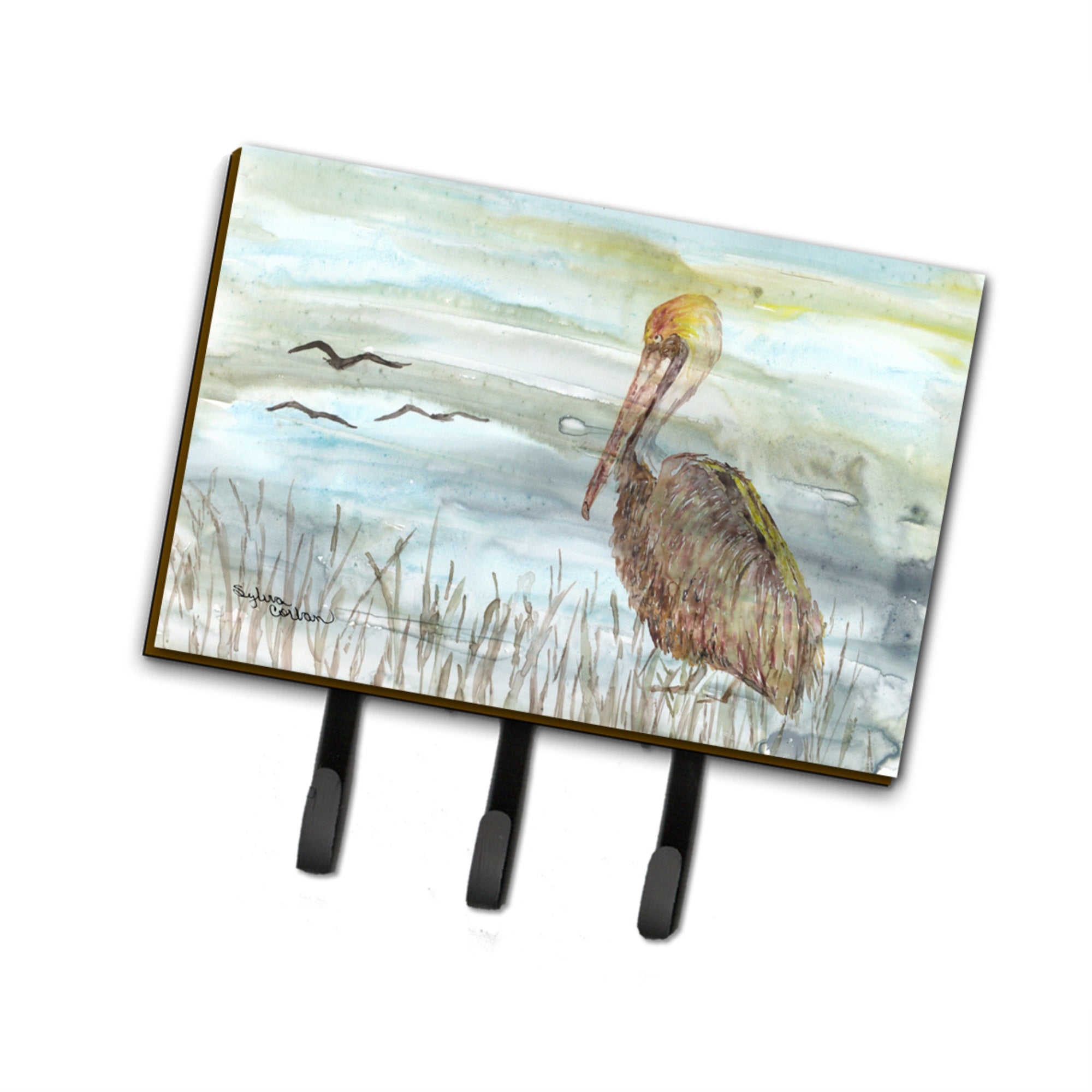Brown Pelican Watercolor Leash Or Key Holder Sc2009Th68