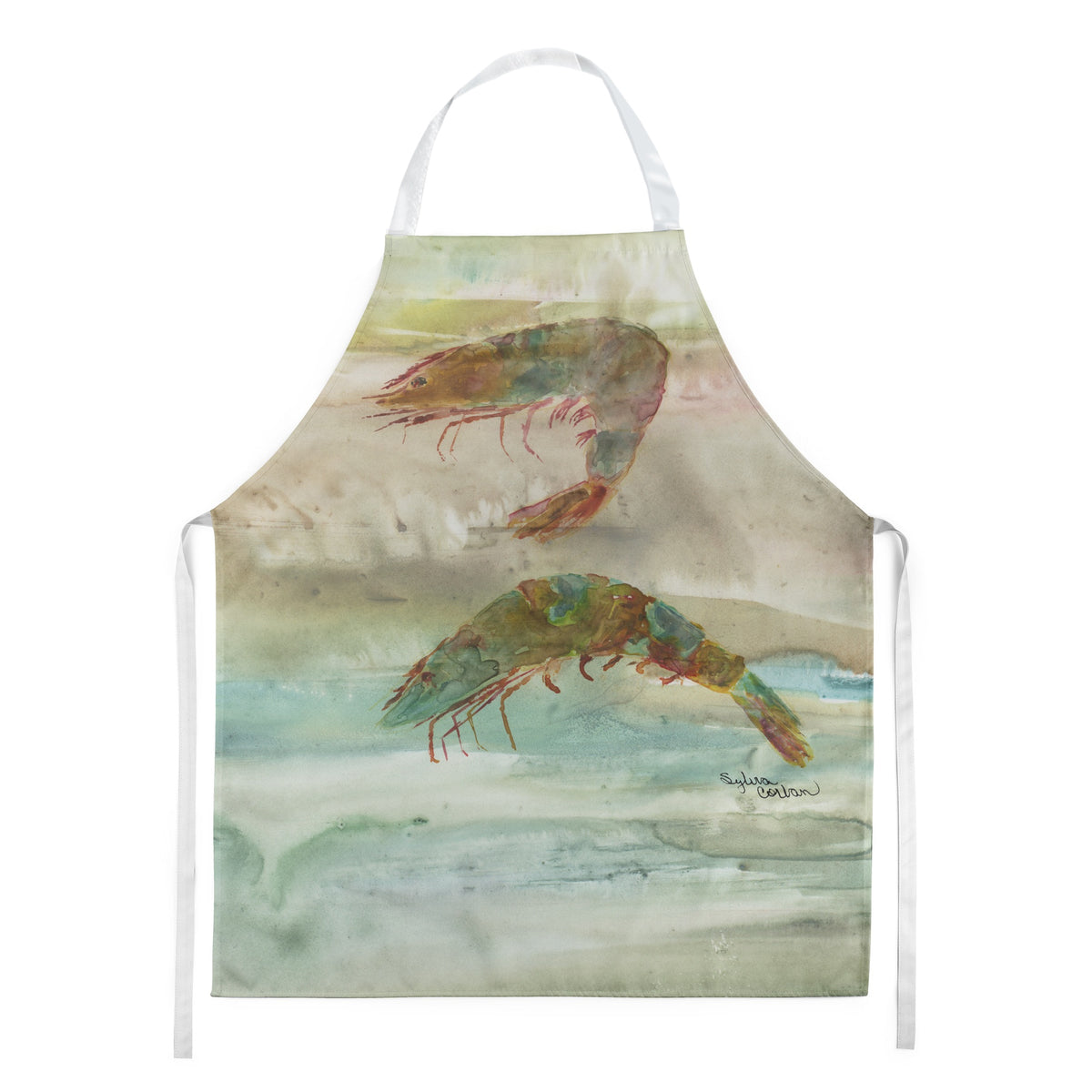 Caroline'S Treasures Sc2014Apron Shrimp Sunset Kitchen-Aprons, Multicolor