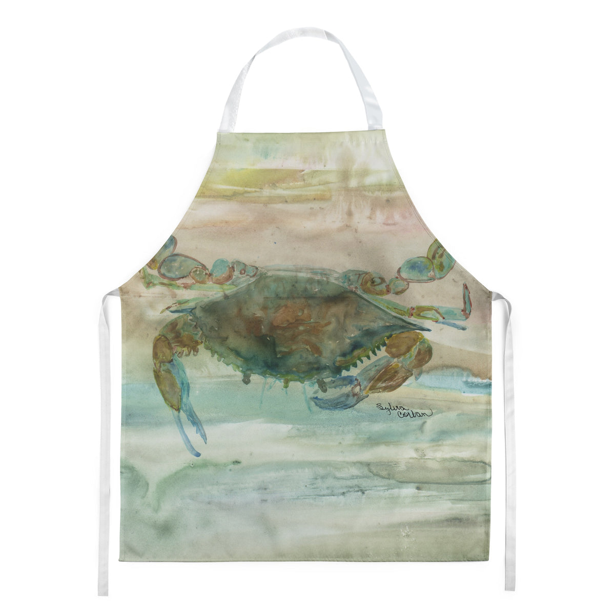 Caroline'S Treasures Sc2015Apron Crab A Leg Up Sunset Kitchen-Aprons, Multicolor