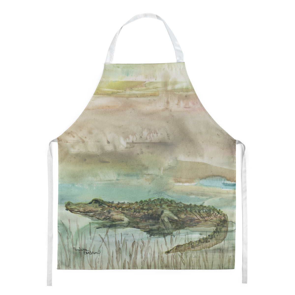 Caroline'S Treasures Sc2016Apron Alligator Sunset Kitchen-Aprons, Multicolor