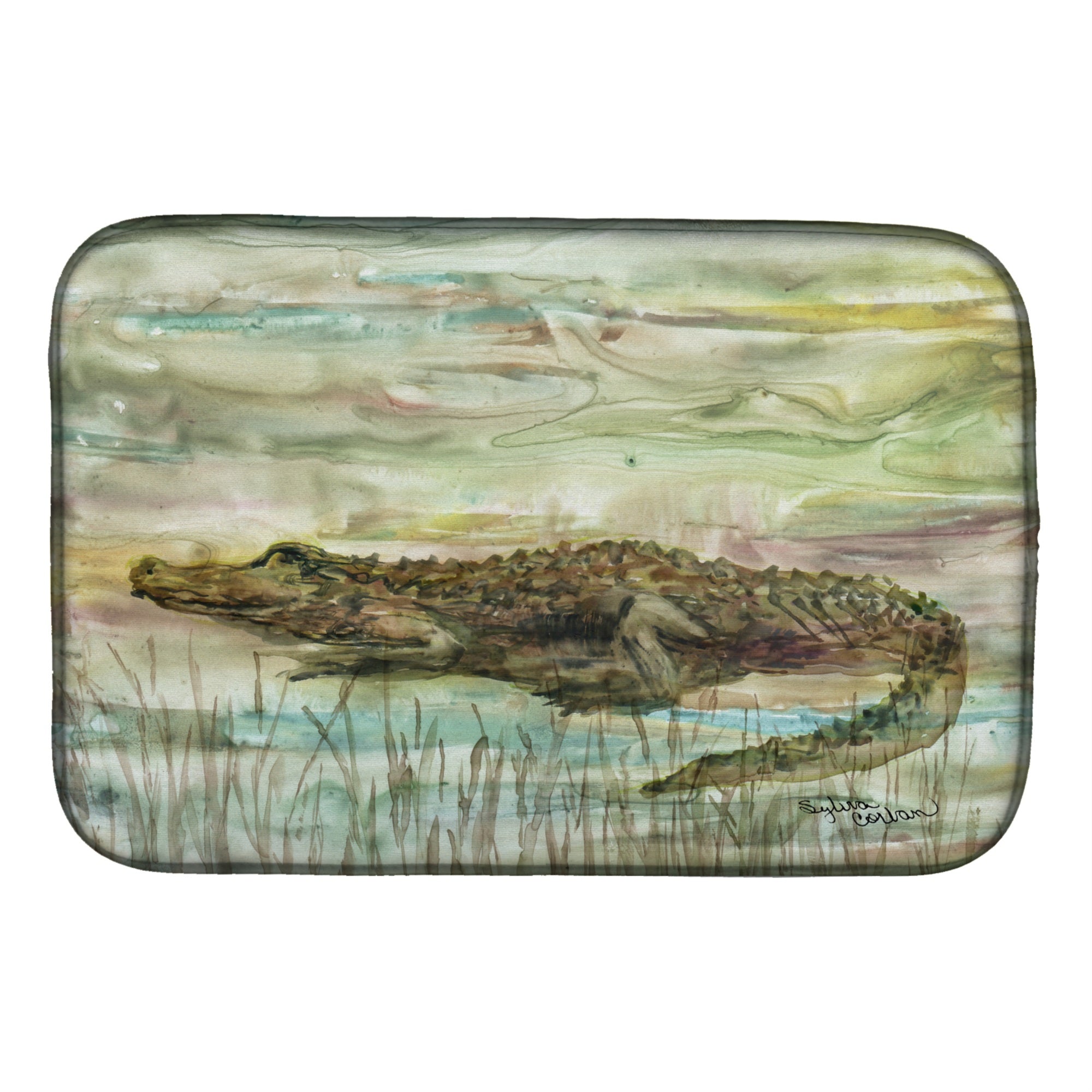 Caroline'S Treasures Sc2016Ddm Alligator Sunset Dish-Drying-Mats, 14X21, Multicolor