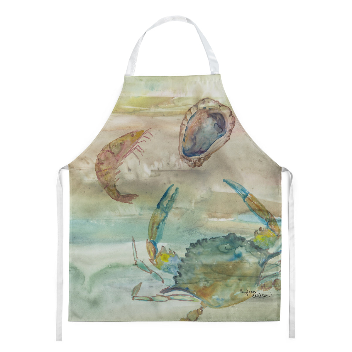 Caroline'S Treasures Sc2017Apron Crab, Shrimp And Oyster Sunset Kitchen-Aprons, Multicolor
