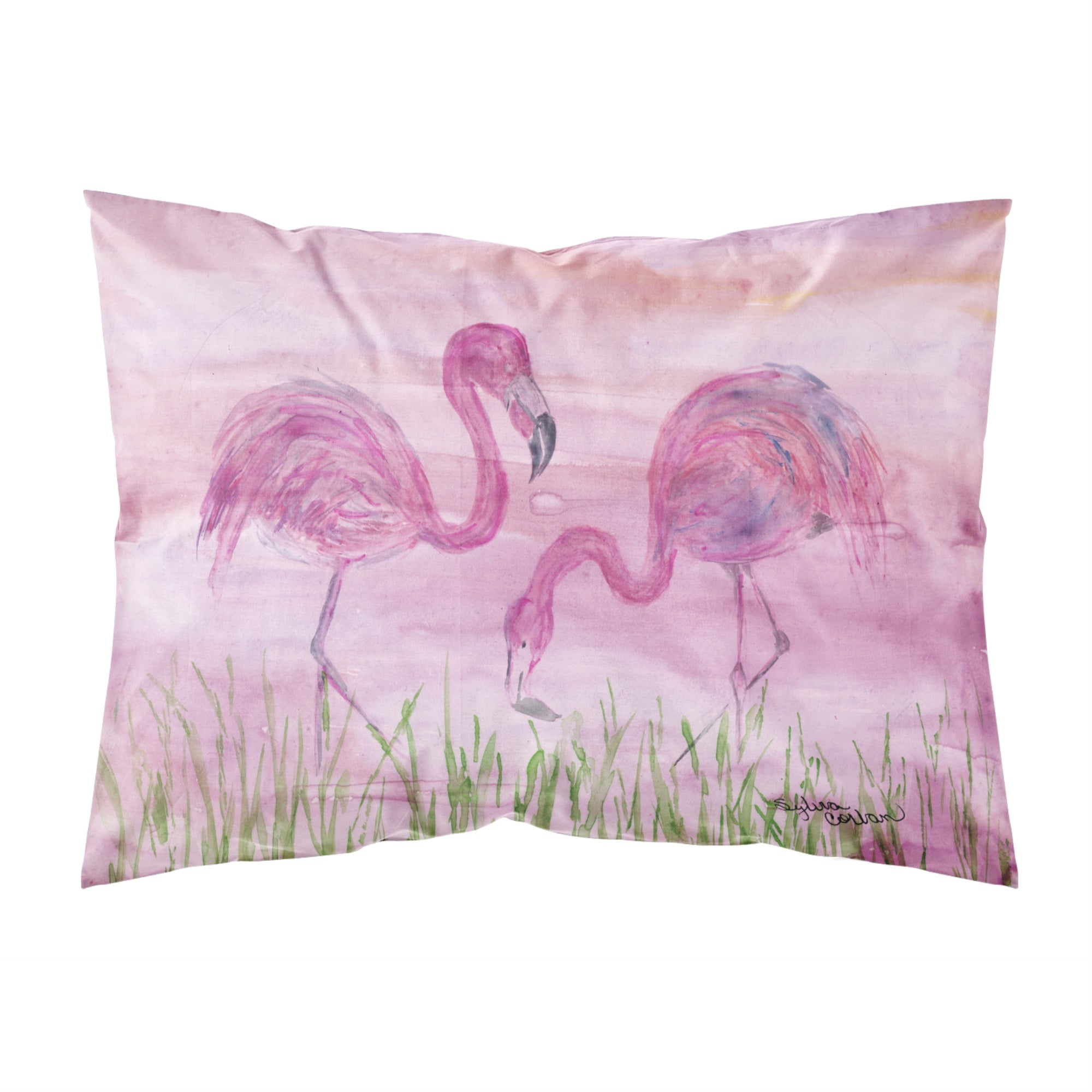 Caroline'S Treasures Flamingos Fabric Standard Pillowcases, Multicolor
