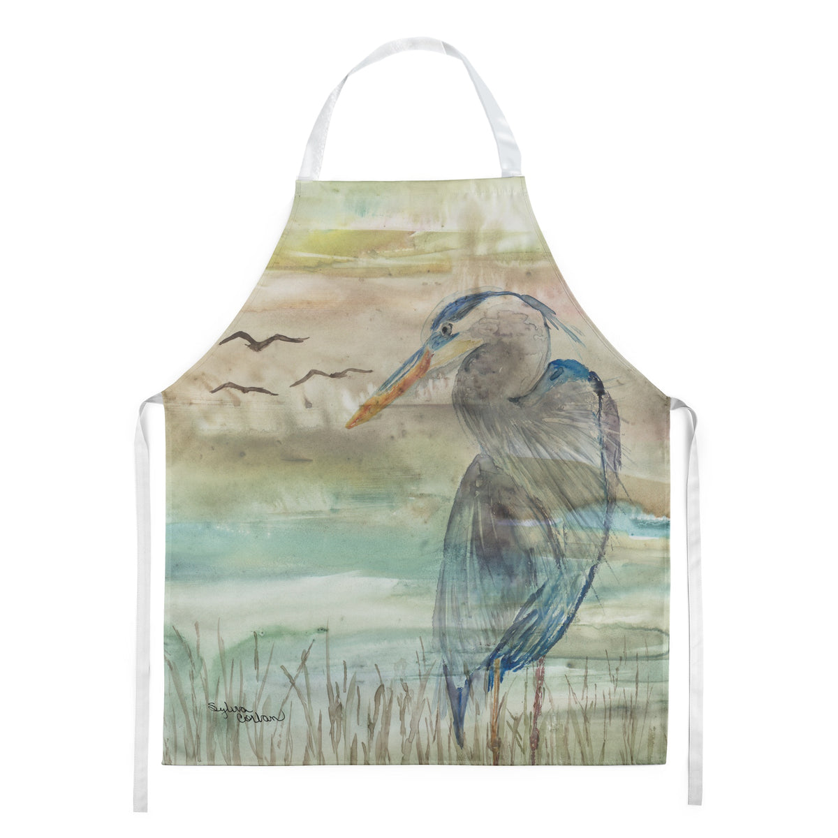 Caroline'S Treasures Sc2019Apron Blue Heron Sunset Kitchen-Aprons