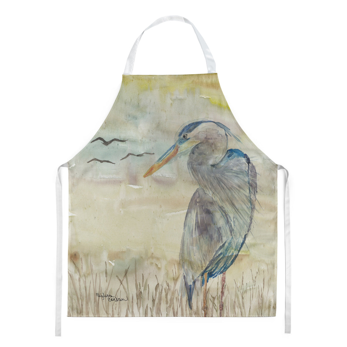 Caroline'S Treasures Sc2020Apron Blue Heron Yellow Sky Kitchen-Aprons