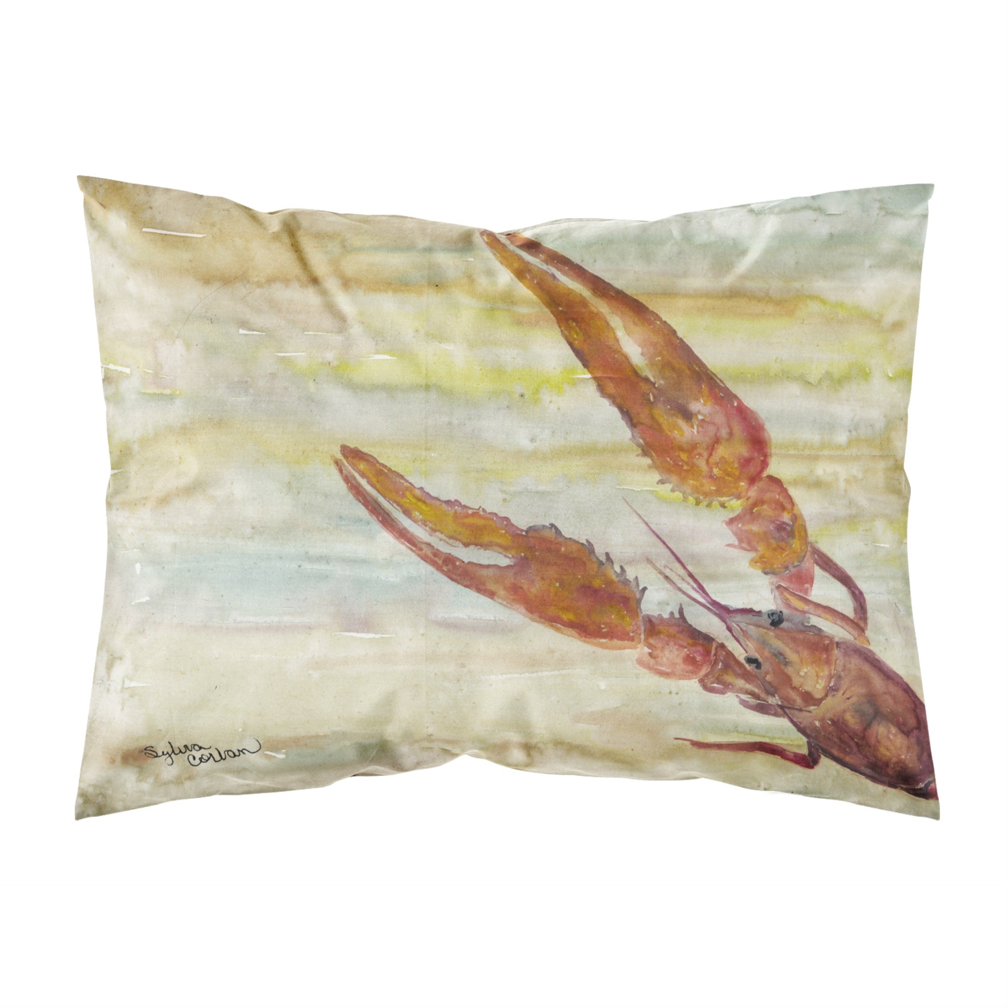 Caroline'S Treasures Crawfish Yellow Sky Fabric Standard Pillowcases, Multicolor