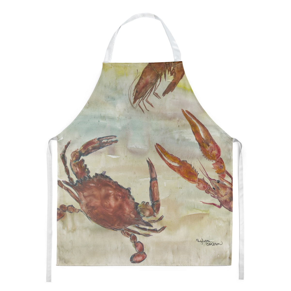 Caroline'S Treasures Sc2023Apron Crab, Shrimp, Oyster Yellow Sky Kitchen-Aprons