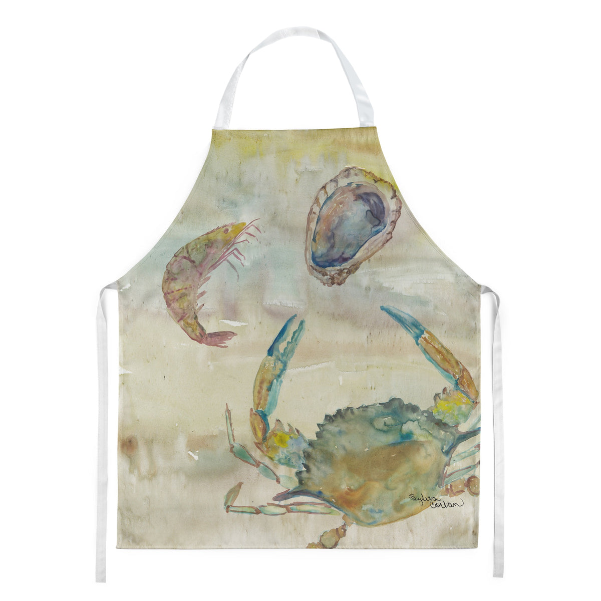 Caroline'S Treasures Sc2026Apron Crab, Shrimp, Oyster Yellow Sky Kitchen-Aprons