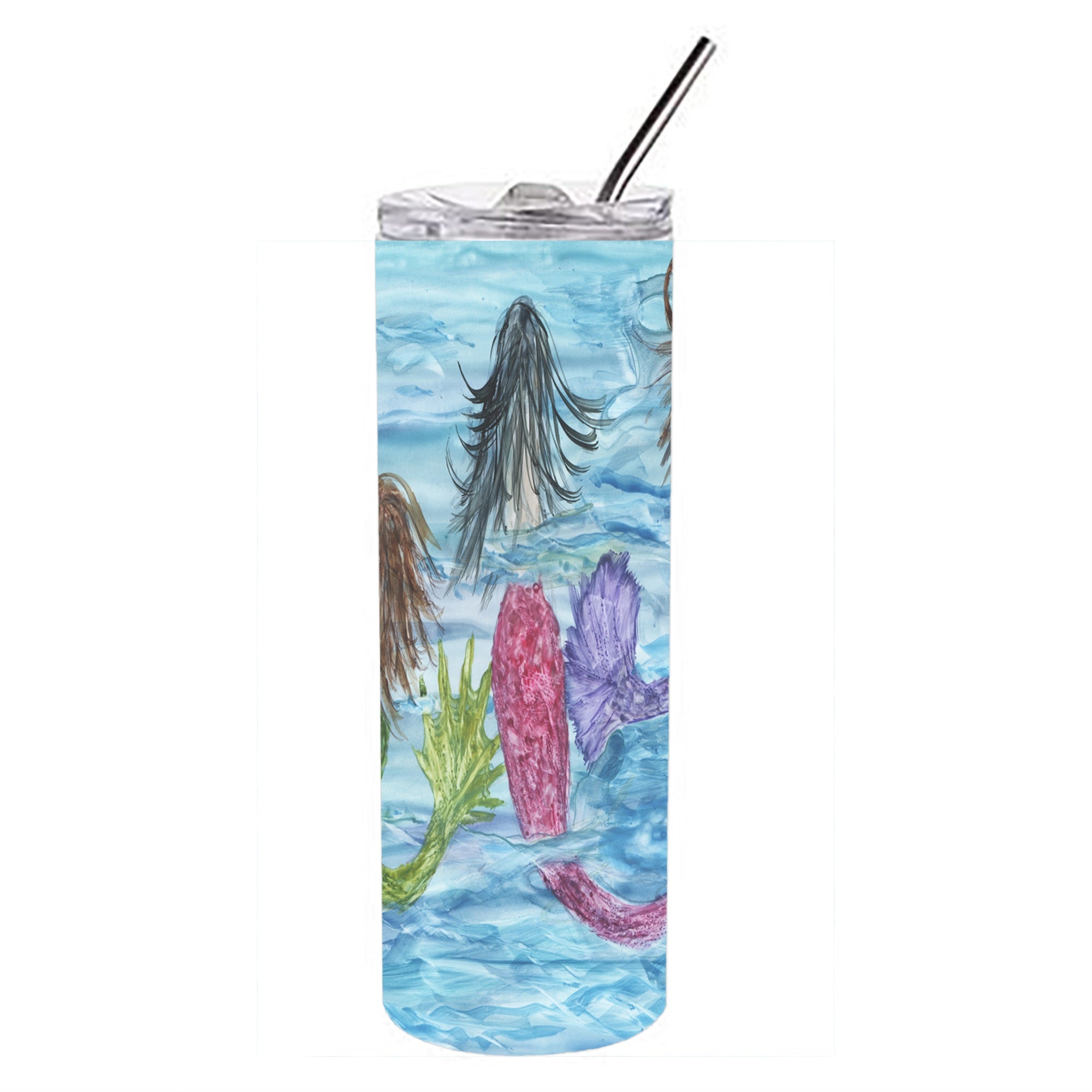 Caroline'S Treasures Mermaids Double Walled Stainless Steel 20 Oz Skinny Travel-Insulated-Tumblers, Multicolor