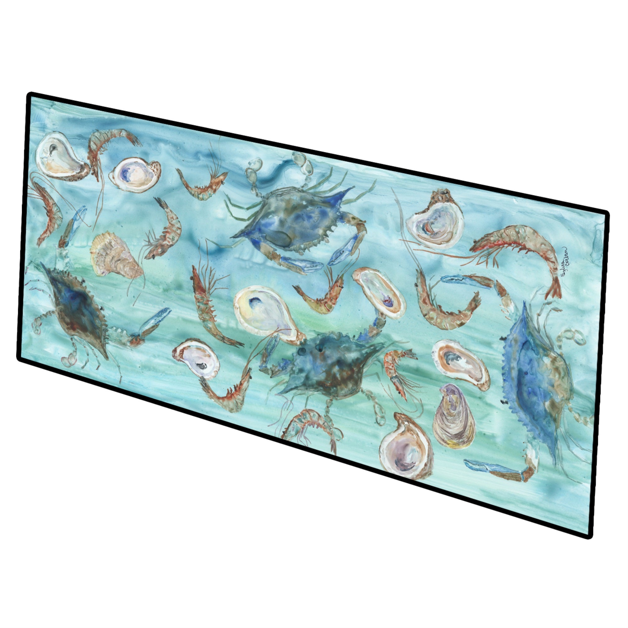 Crab, Shrimp And Oysters Indoor Or Outdoor Runner Mat 28X58 Sc2086Hrm2858