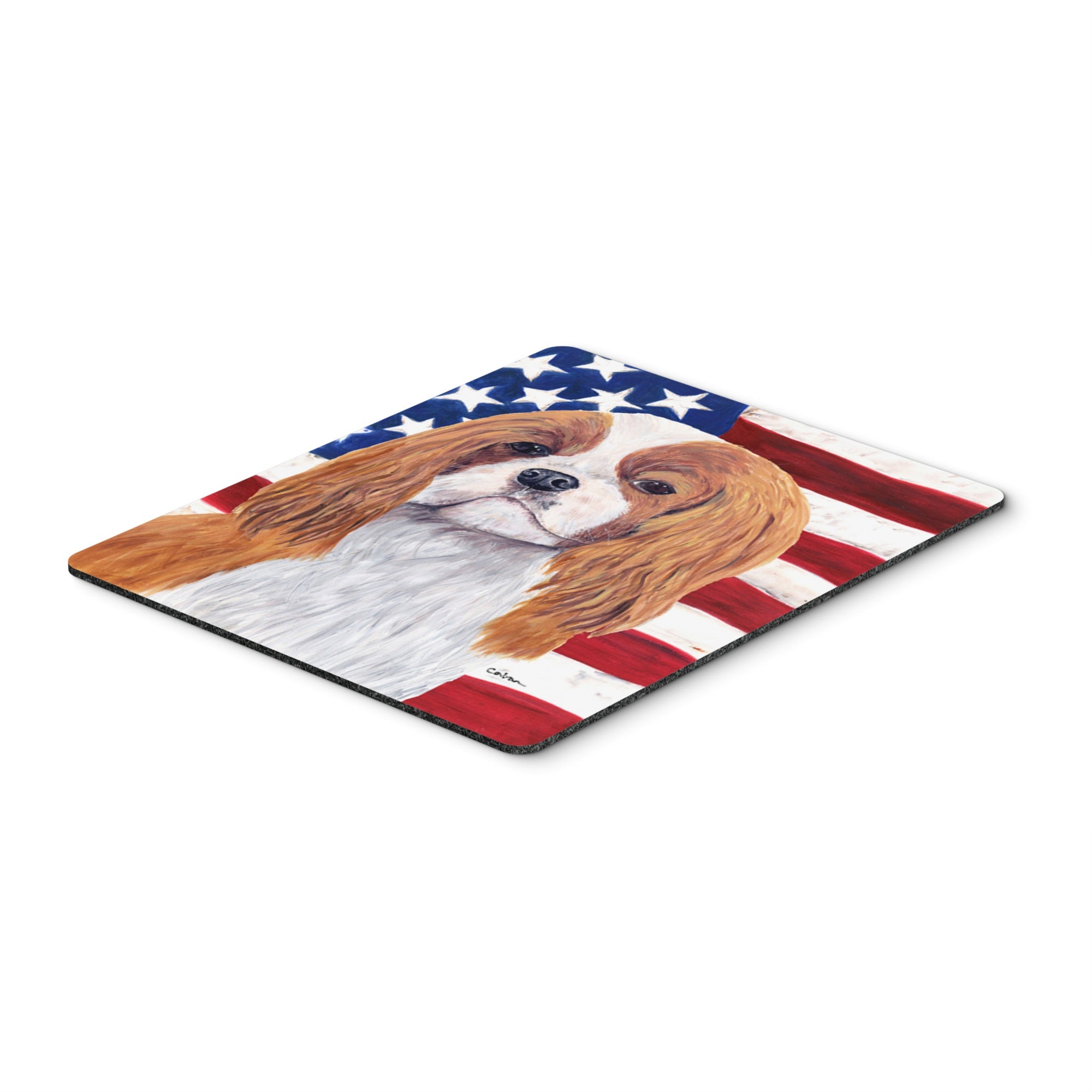Caroline'S Treasures Mouse/Hot Pad/Trivet, Usa American Flag With Cavalier Spaniel (Sc9115Mp)