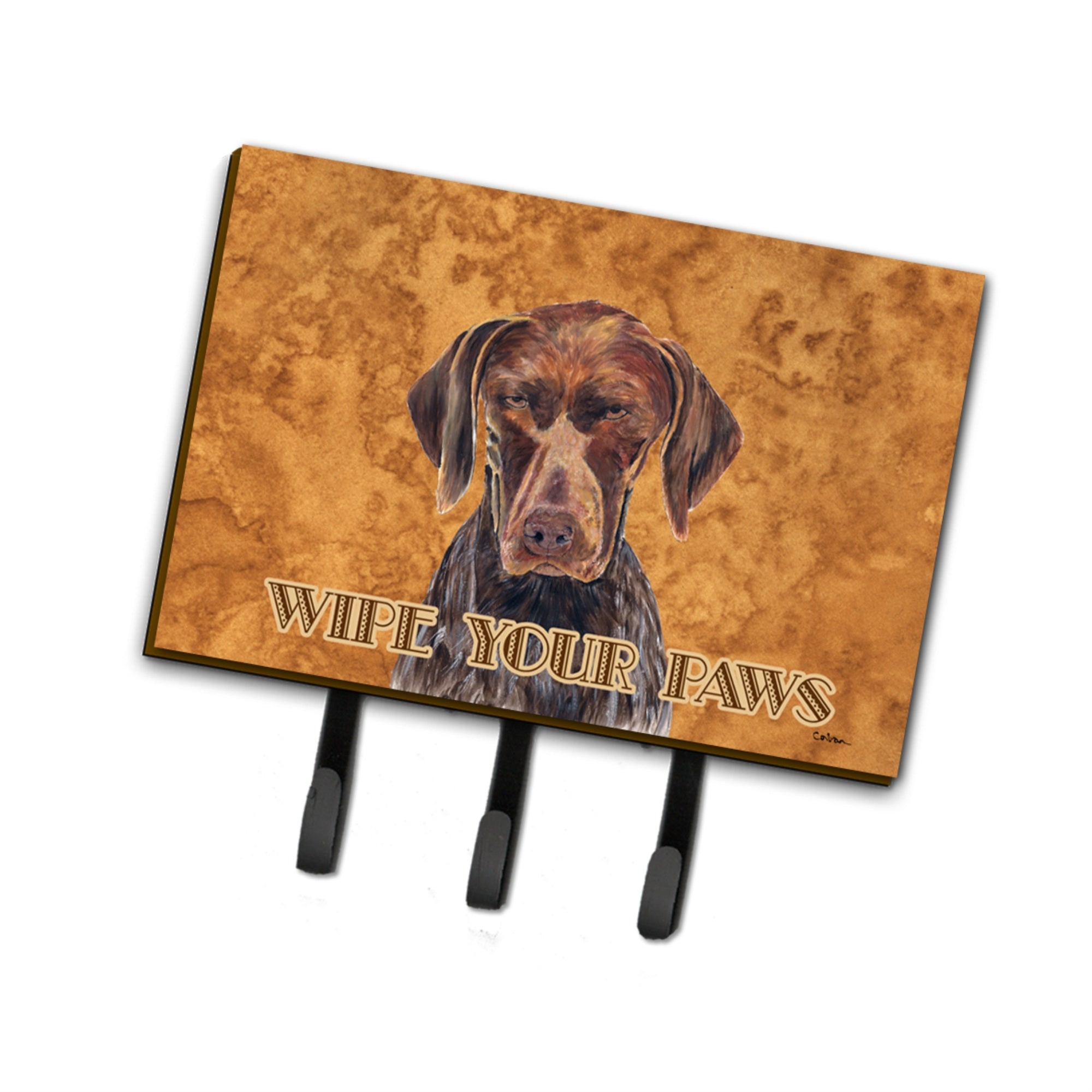Caroline'S Treasures Sc9117Th68 German Shorthaired Pointer Wipe Your Paws Leash Or Key Holder, Large, Multicolor