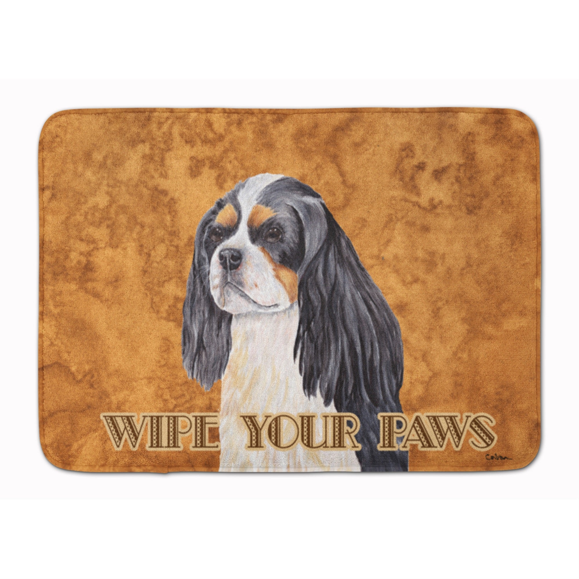 Caroline'S Treasures Cavalier Spaniel Wipe Your Paws Floor Mat, 19 X 27, Multicolor