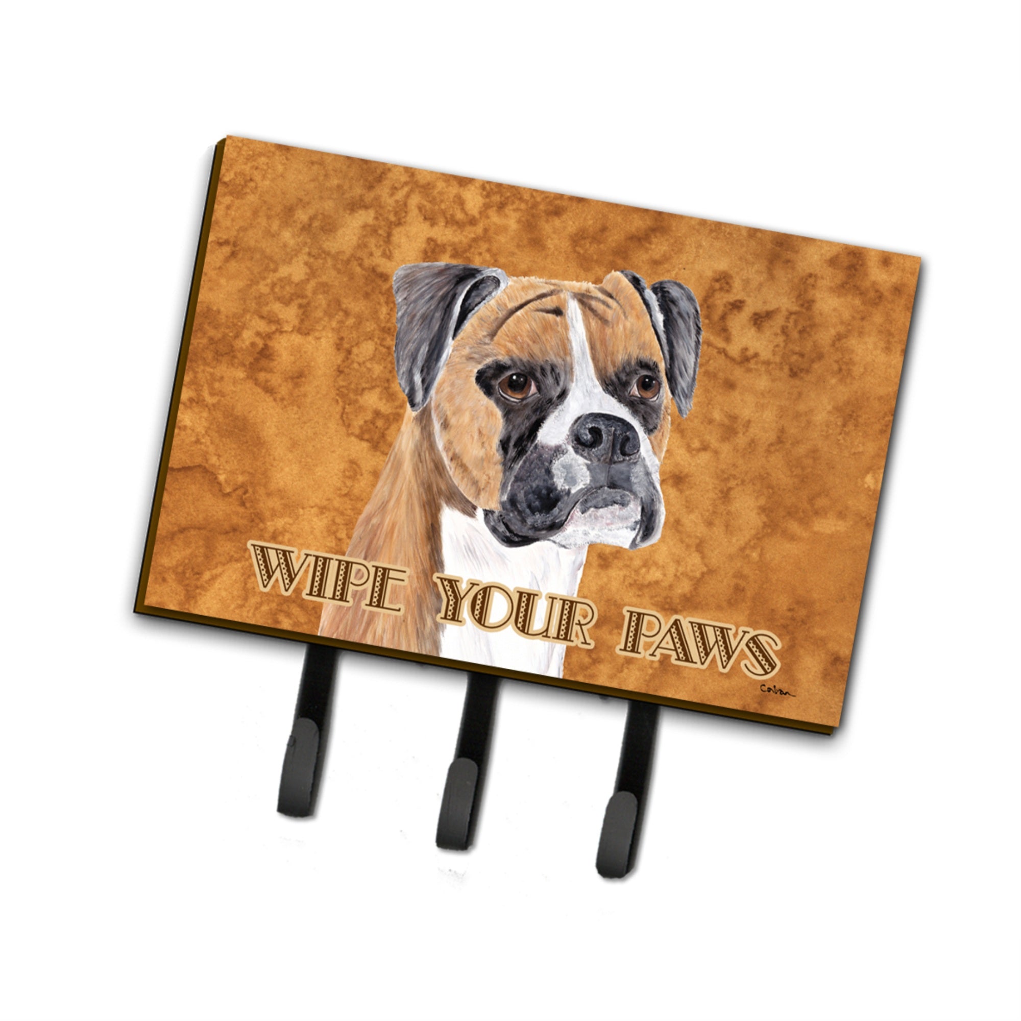 Caroline'S Treasures Sc9121Th68 Boxer Wipe Your Paws Leash Or Key Holder, Large, Multicolor