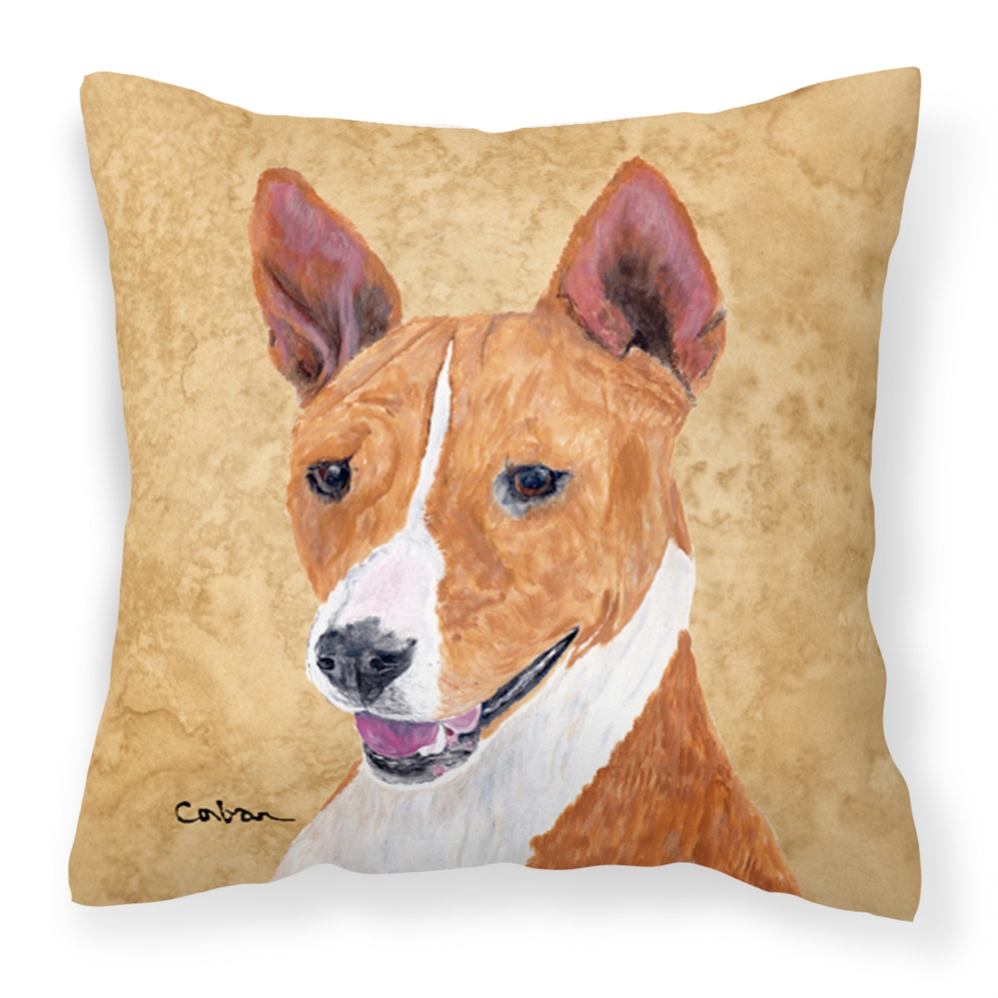 Caroline'S Treasures Sc9124Pw1414 Basenji Decorative Canvas Fabric Pillow, Large, Multicolor