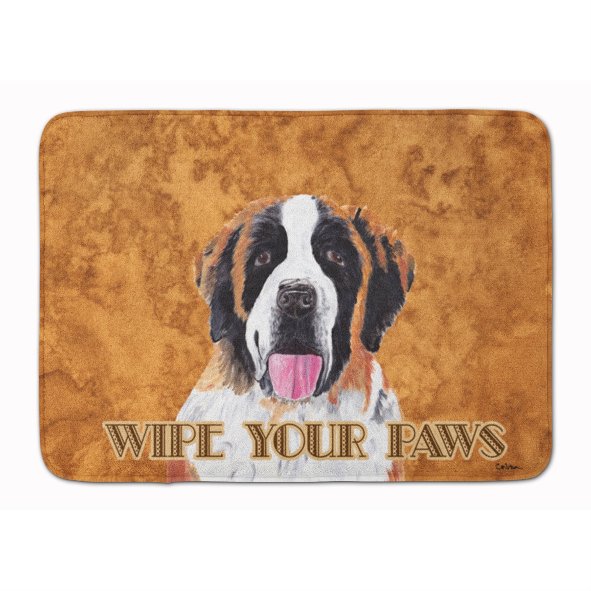 Caroline'S Treasures Saint Bernard Wipe Your Paws Floor Mat, 19 X 27, Multicolor