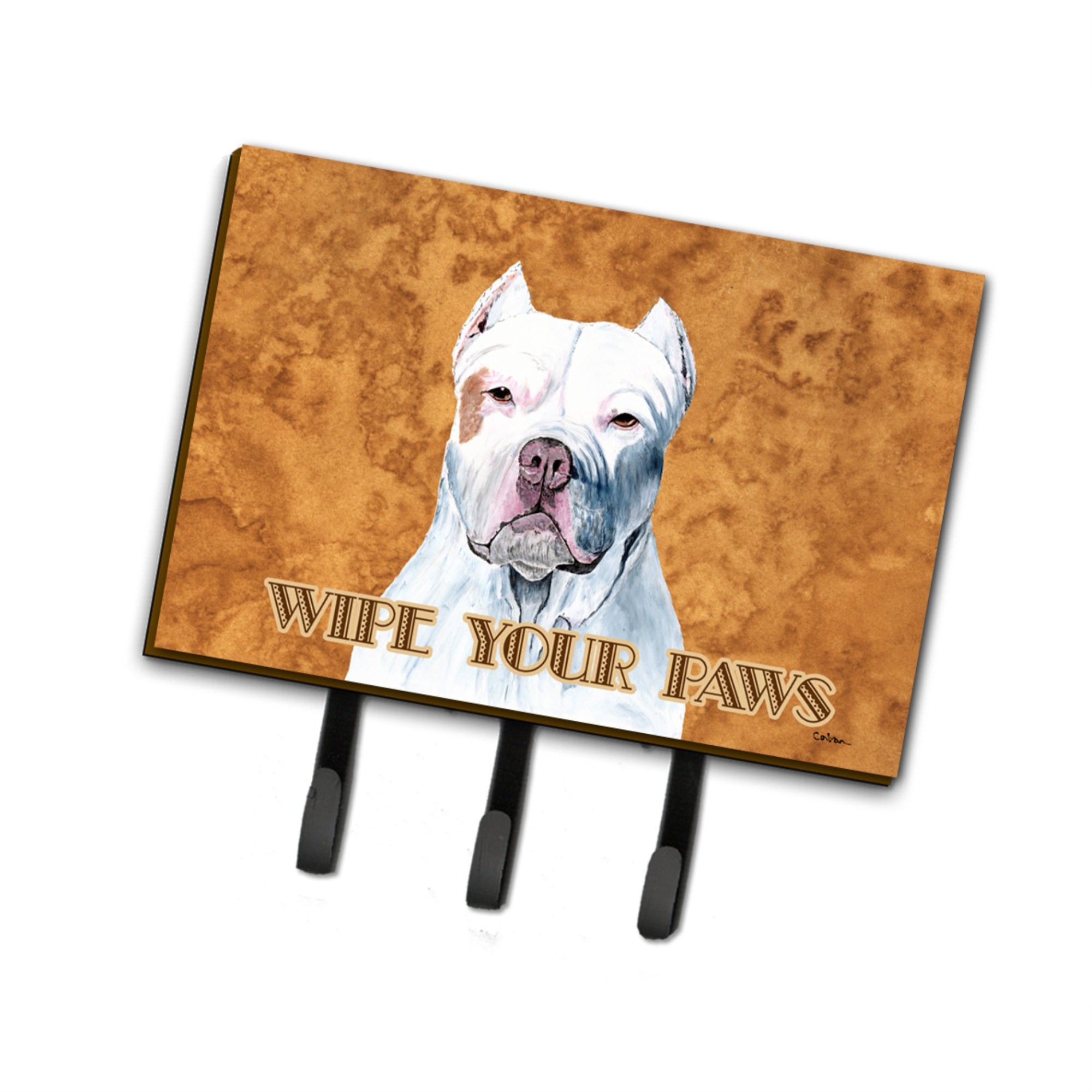 Caroline'S Treasures Sc9130Th68 Pit Bull Wipe Your Paws Leash Or Key Holder, Large, Multicolor