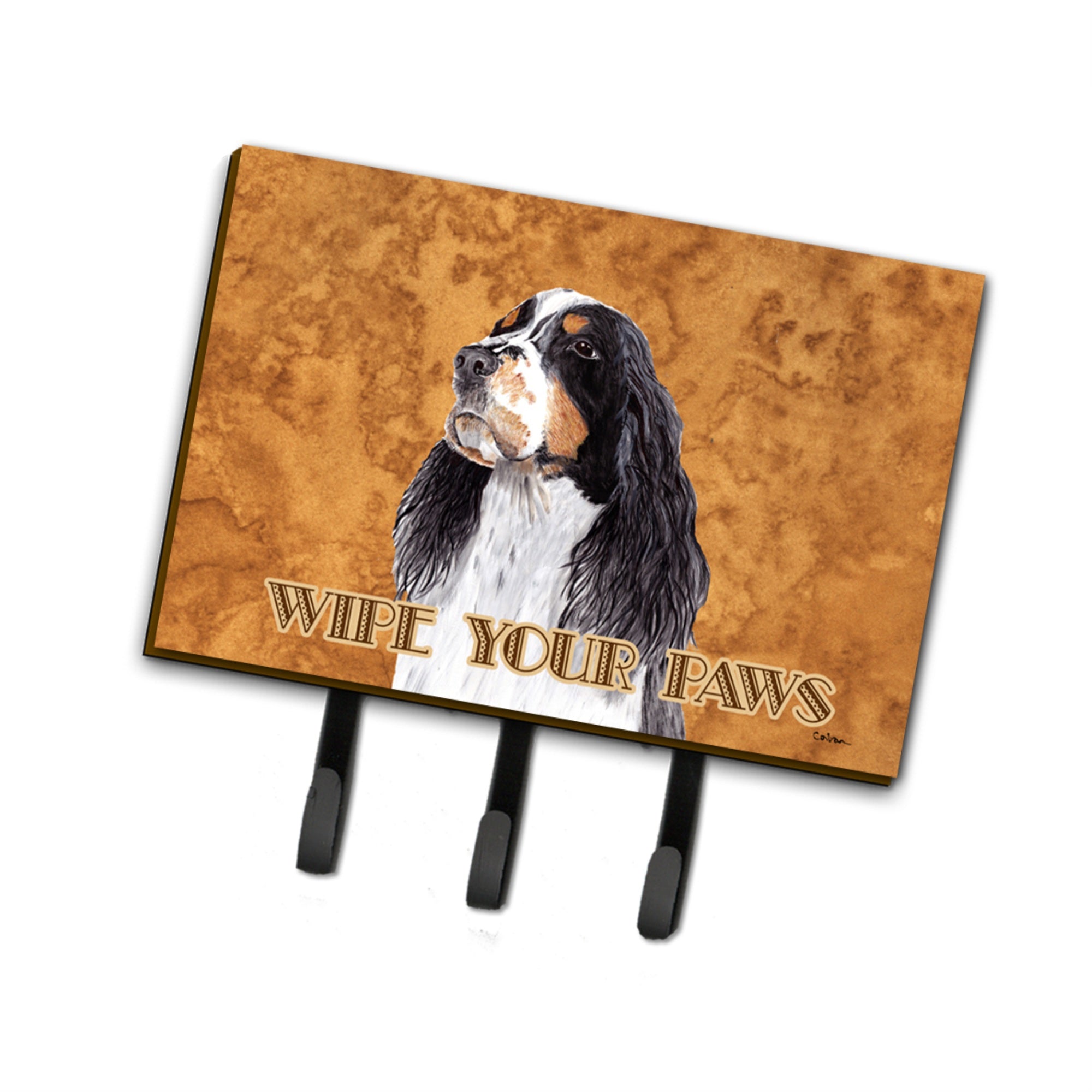 Caroline'S Treasures Sc9134Th68 Springer Spaniel Wipe Your Paws Leash Or Key Holder, Large, Multicolor