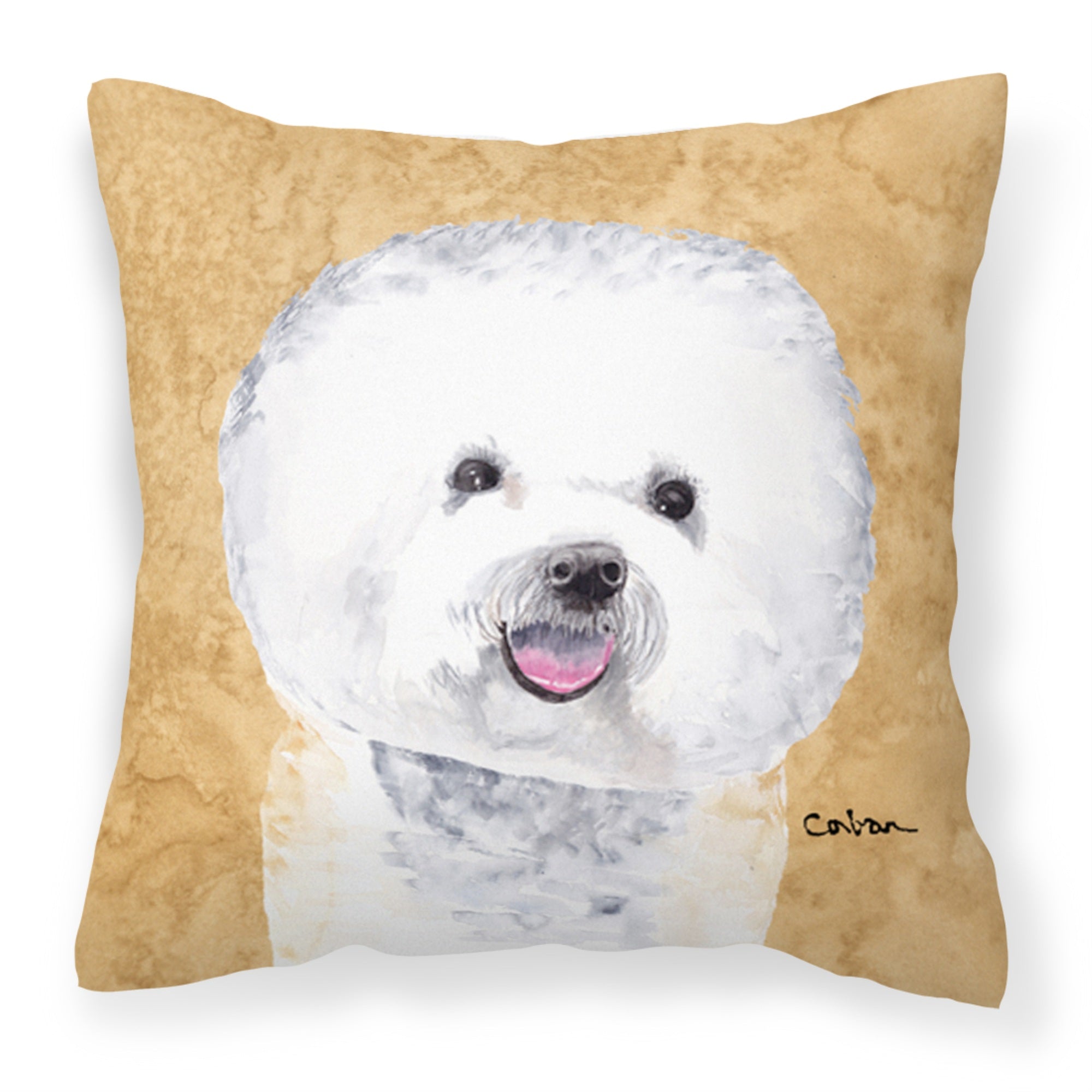 Caroline'S Treasures Sc9135Pw1414 Bichon Frise Decorative Canvas Fabric Pillow, Large, Multicolor