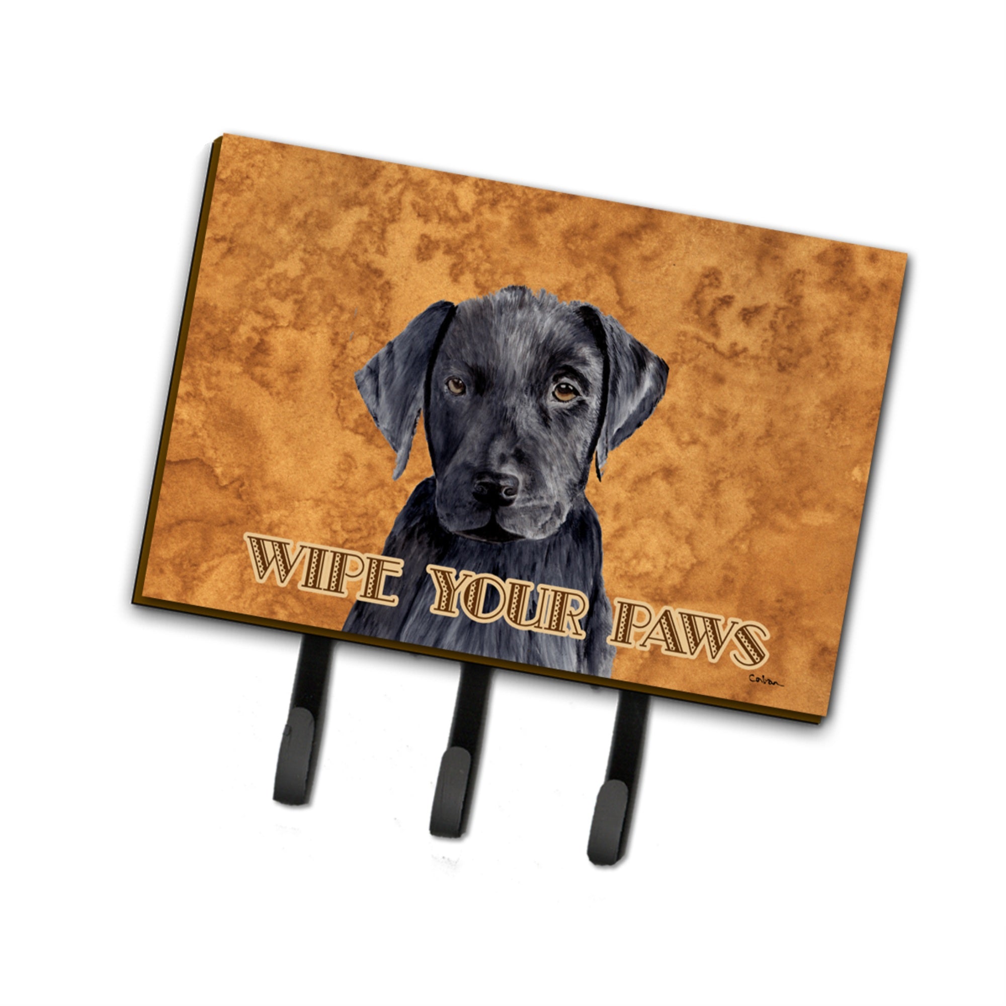 Caroline'S Treasures Sc9136Th68 Labrador Wipe Your Paws Leash Or Key Holder, Large, Multicolor