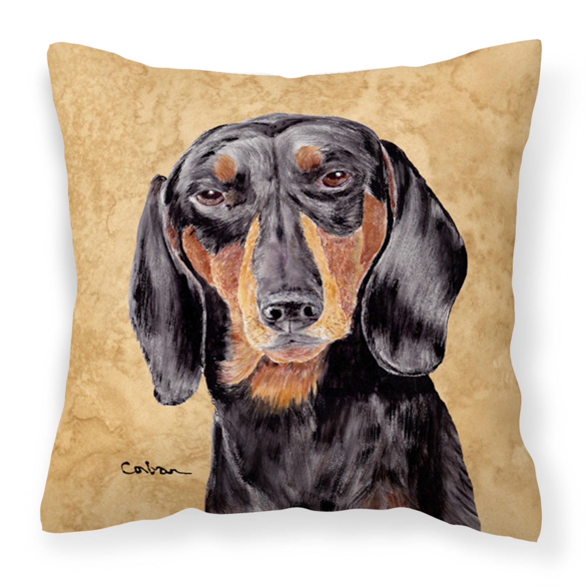 Caroline'S Treasures Sc9139Pw1414 Dachshund Decorative Canvas Fabric Pillow, Large, Multicolor