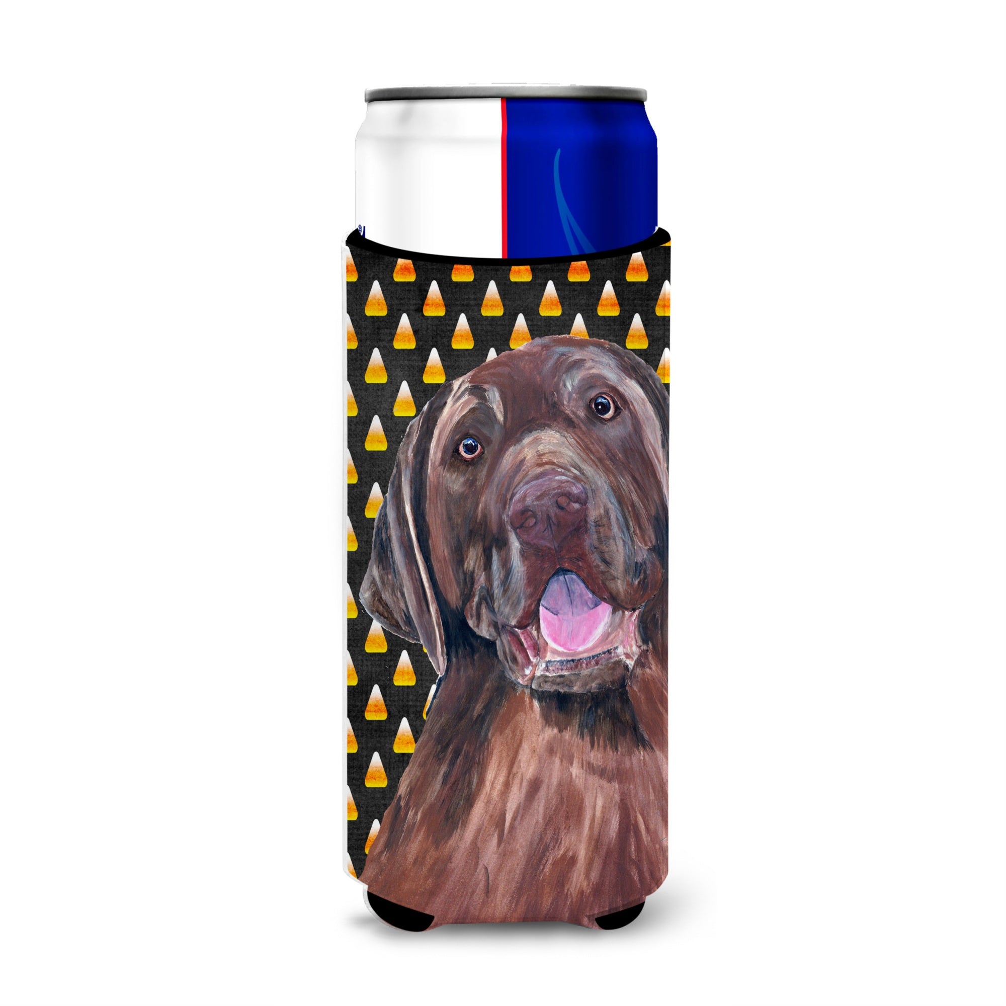Labrador Chocolate Candy Corn Halloween Portrait Ultra Beverage Insulators For Slim Cans Sc9157Muk