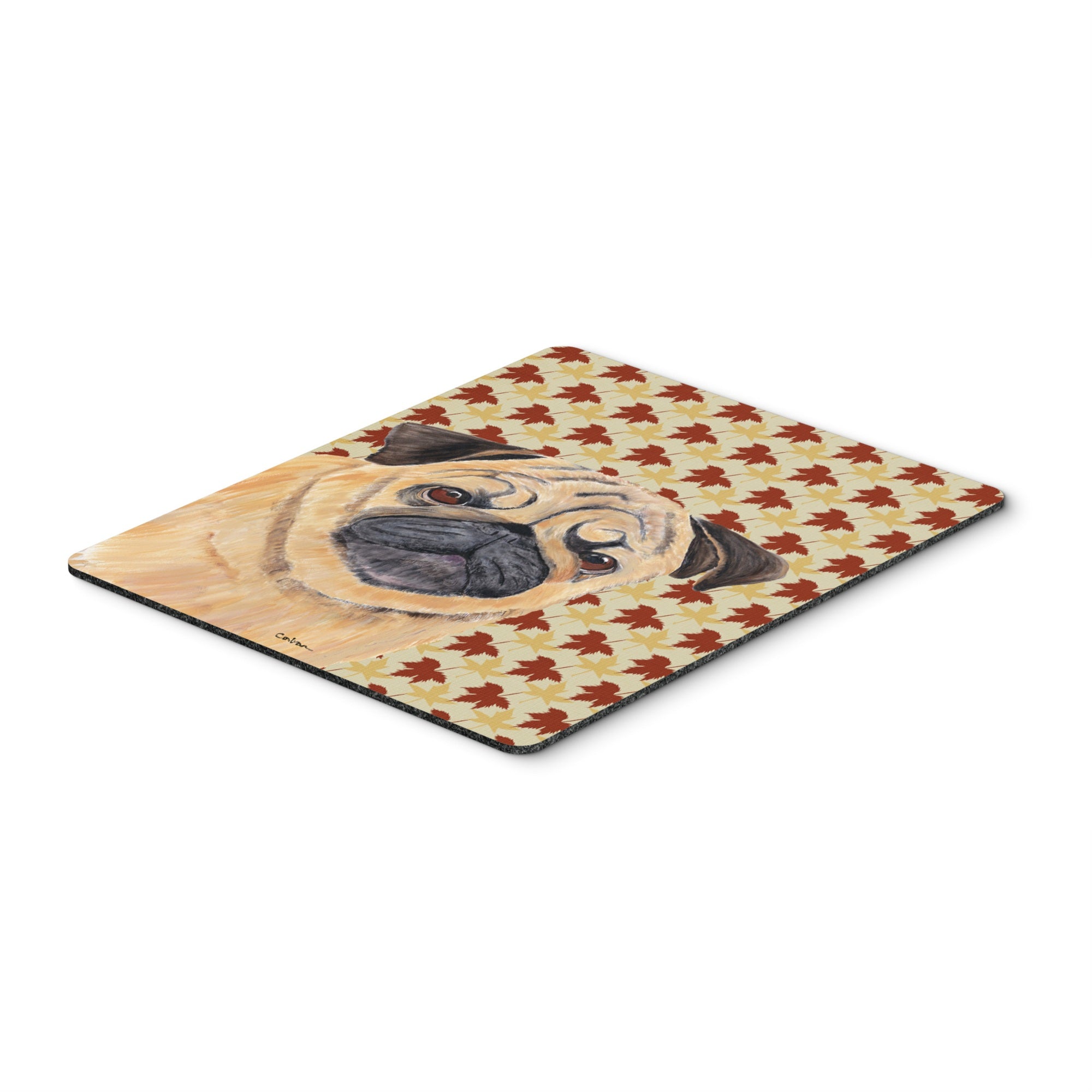 Caroline'S Treasures Pug Fall Leaves Portrait Mouse Pad/Hot Pad/Trivet (Sc9211Mp)