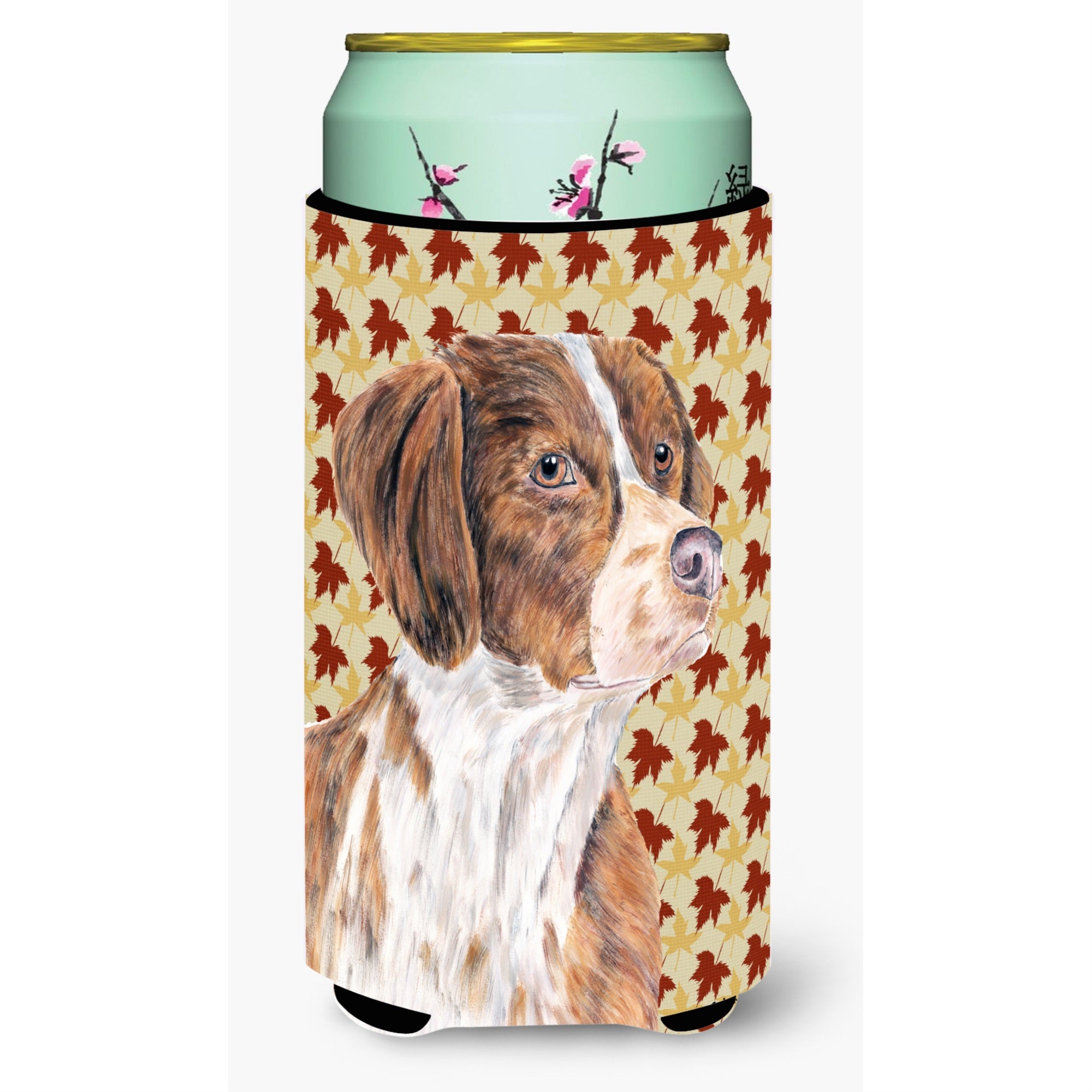 Caroline'S Treasures Brittany Fall Leaves Portrait Koozie Hugger, Tall, Multicolor