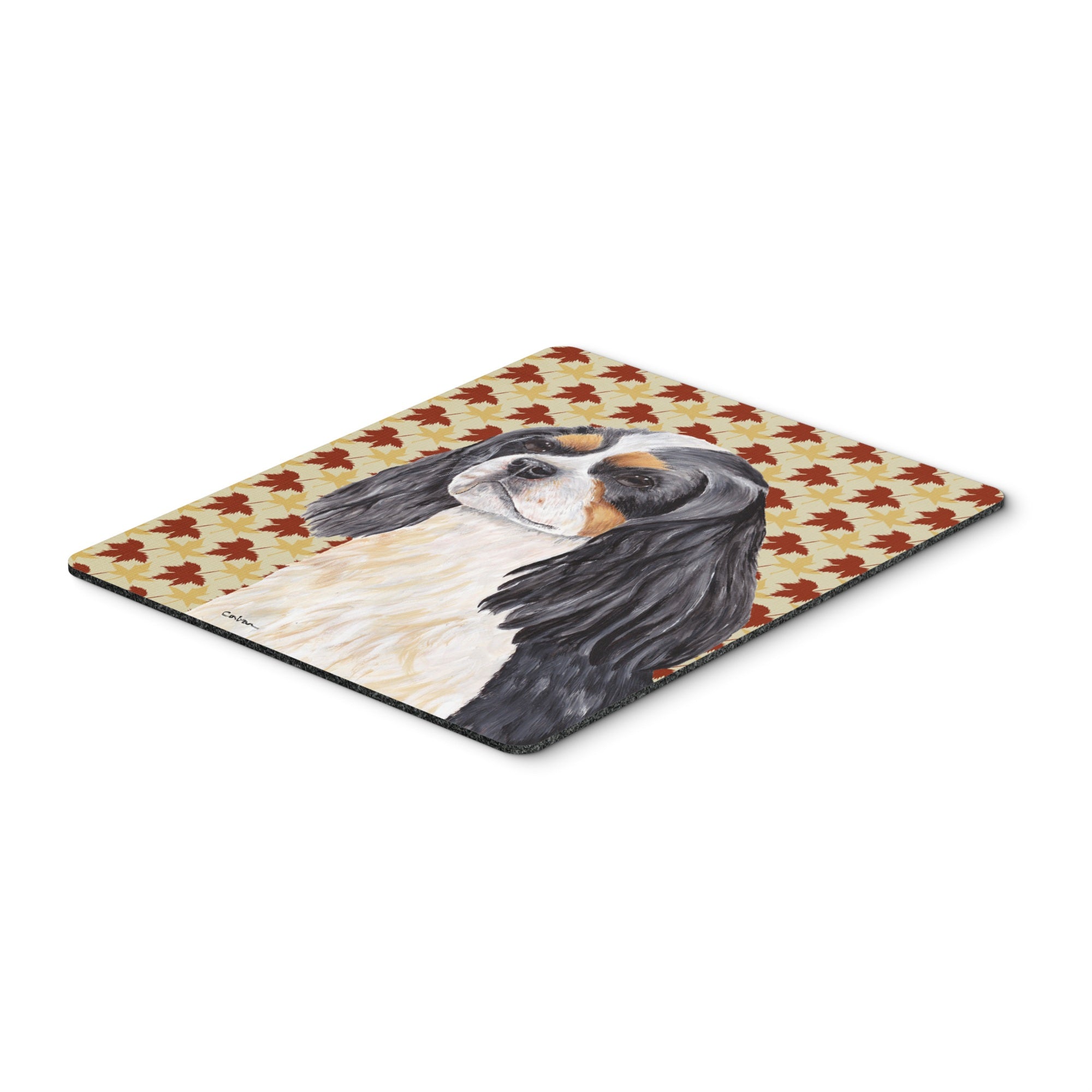 Caroline'S Treasures Cavalier Spaniel Fall Leaves Portrait Mouse Pad/Hot Pad/Trivet (Sc9231Mp)