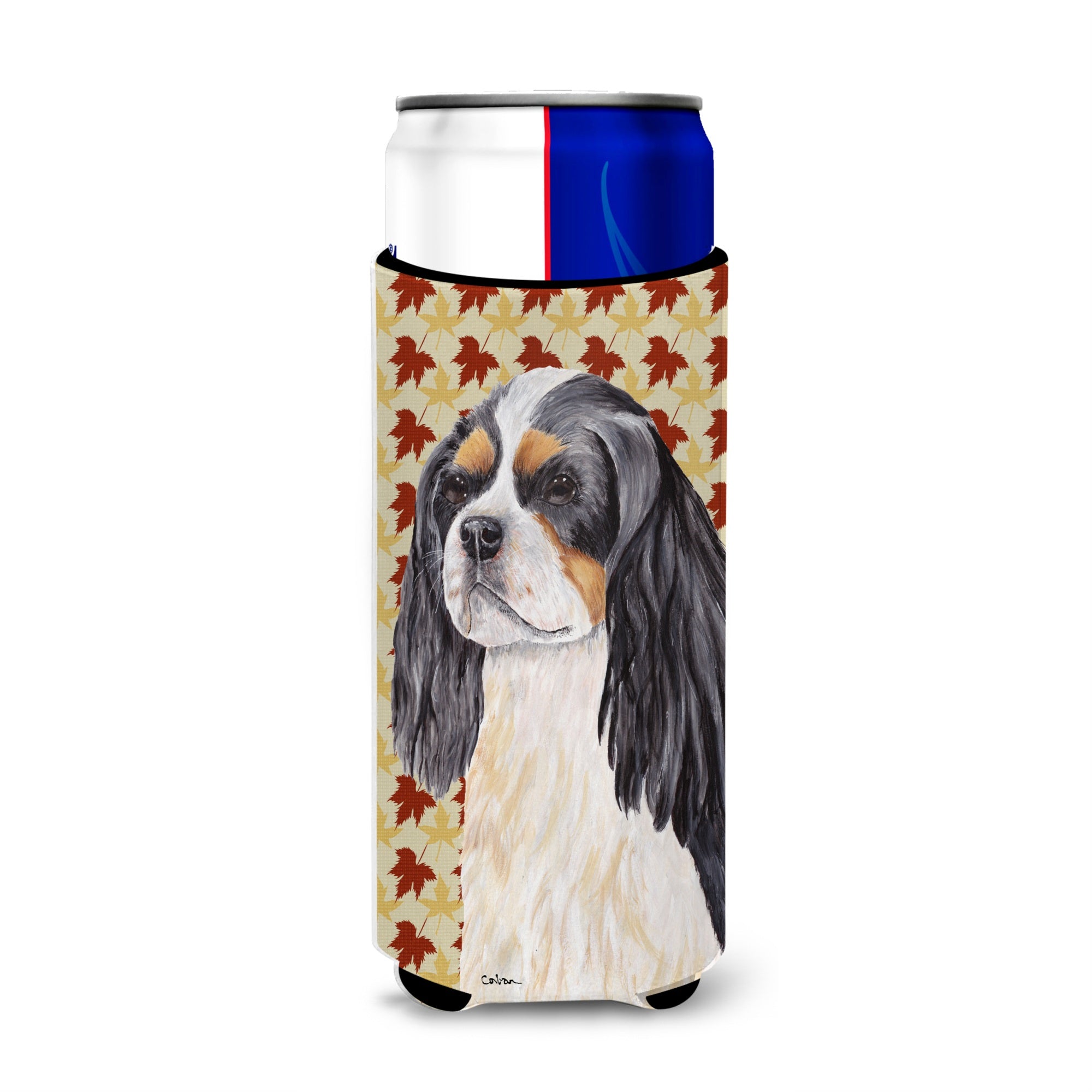 Cavalier Spaniel Fall Leaves Portrait Ultra Beverage Insulators For Slim Cans Sc9231Muk
