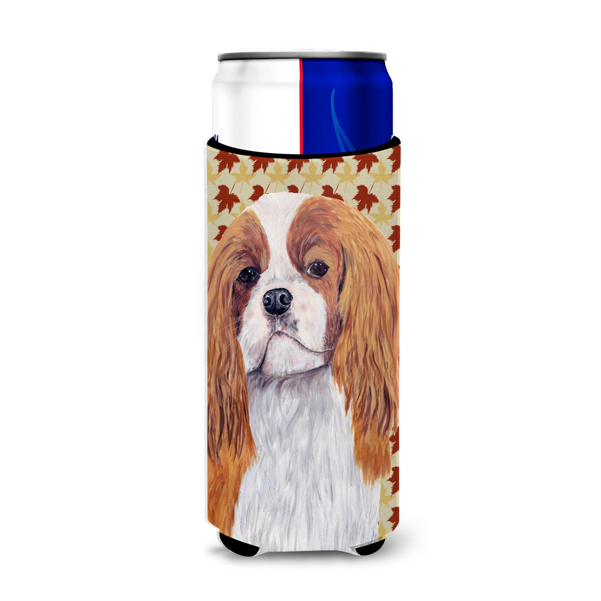 Cavalier Spaniel Fall Leaves Portrait Ultra Beverage Insulators For Slim Cans Sc9232Muk
