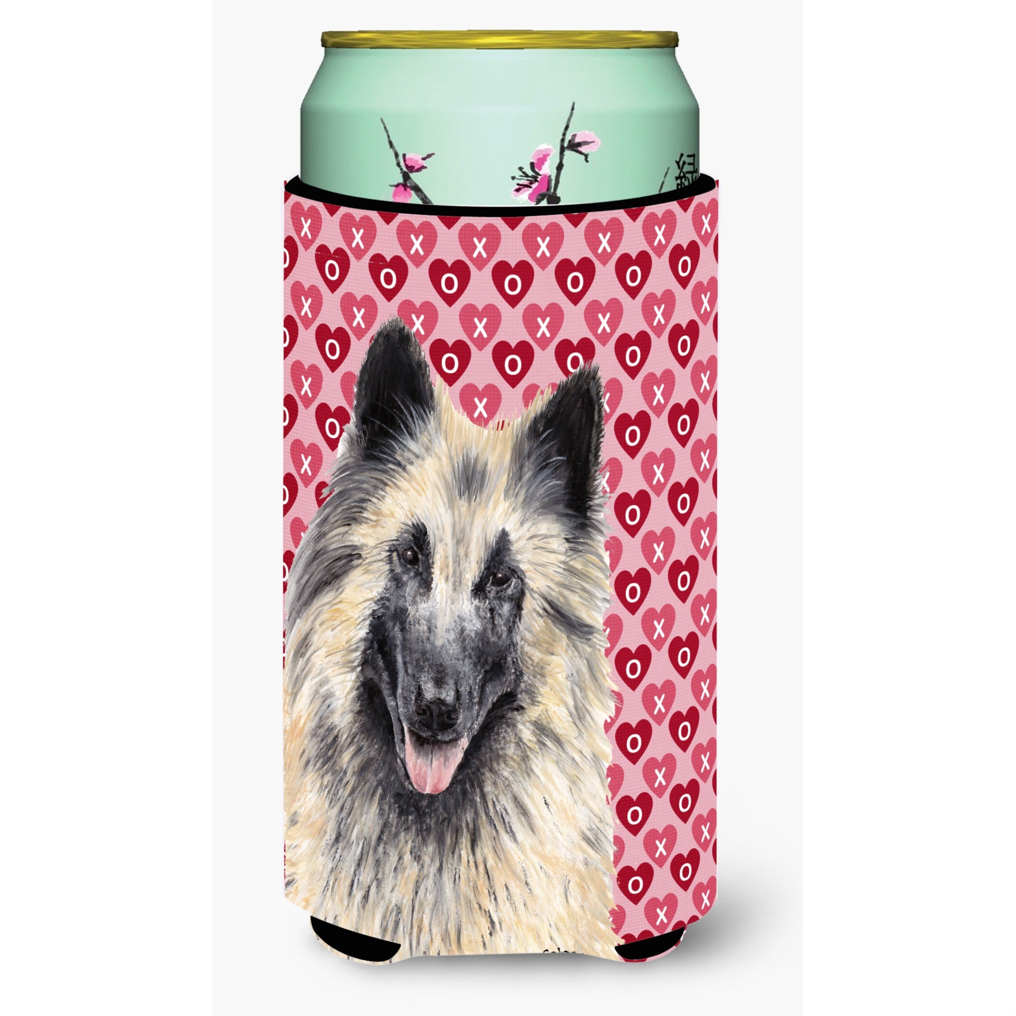Belgian Tervuren Hearts   Valentine'S Day Portrait  Tall Boy Beverage Insulator Beverage Insulator Hugger