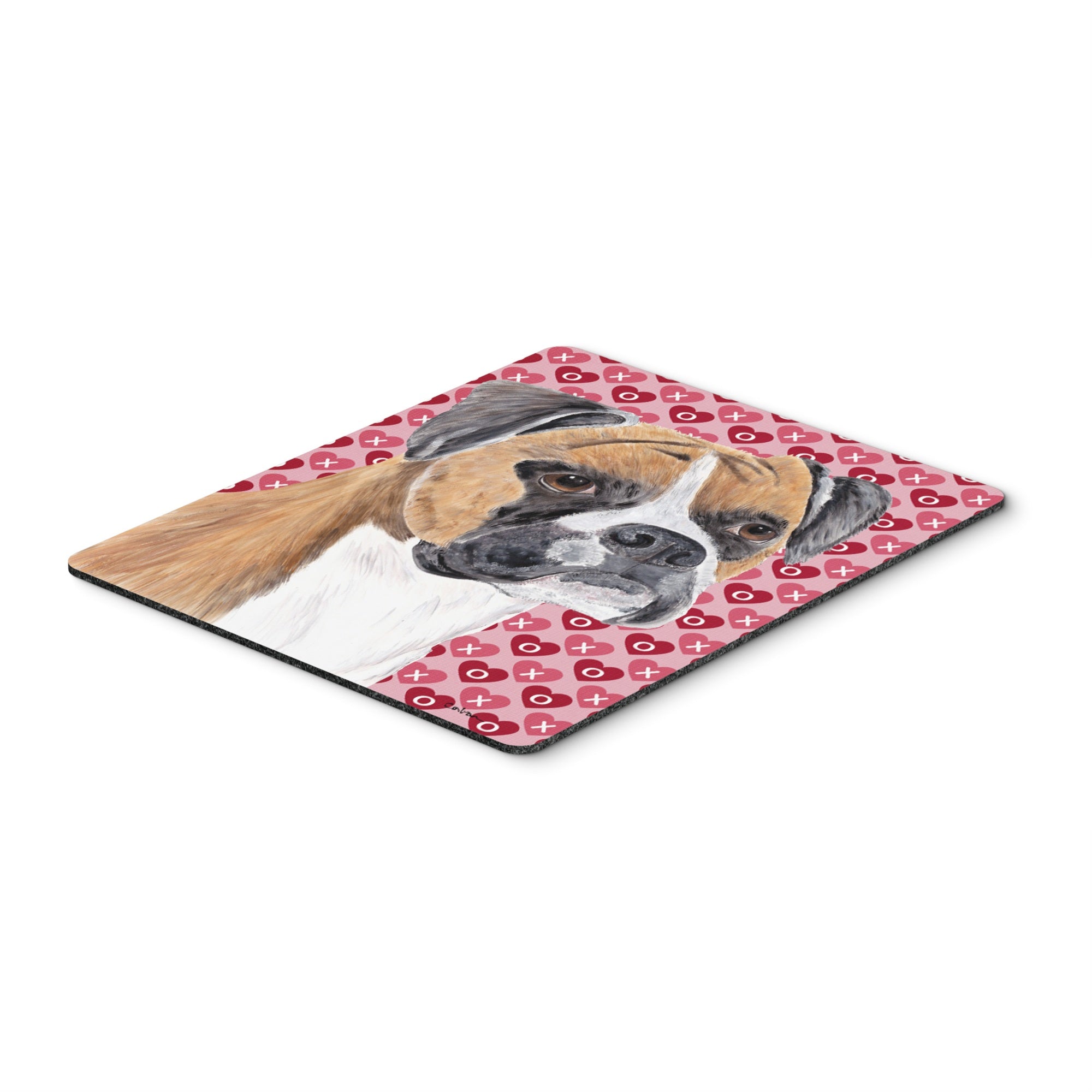 Caroline'S Treasures Boxer Hearts Love & Valentine'S Day Portrait Mouse Pad/Hot Pad/Trivet (Sc9249Mp)