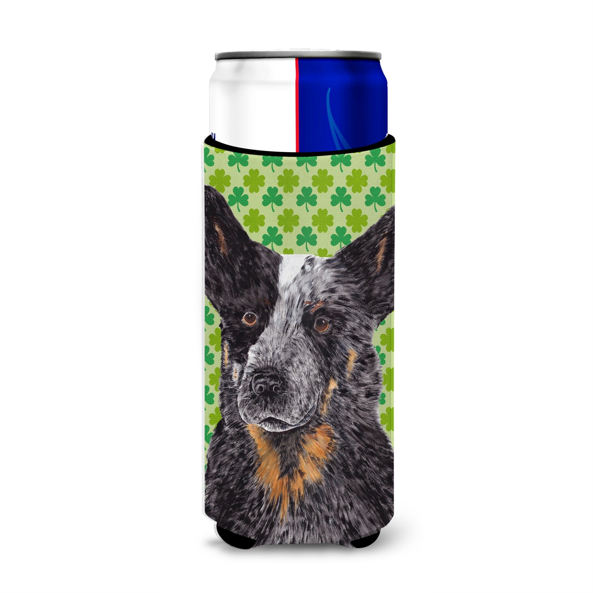 Australian Cattle Dog St. Patrick'S Day Shamrock Ultra Beverage Insulators For Slim Cans Sc9316Muk