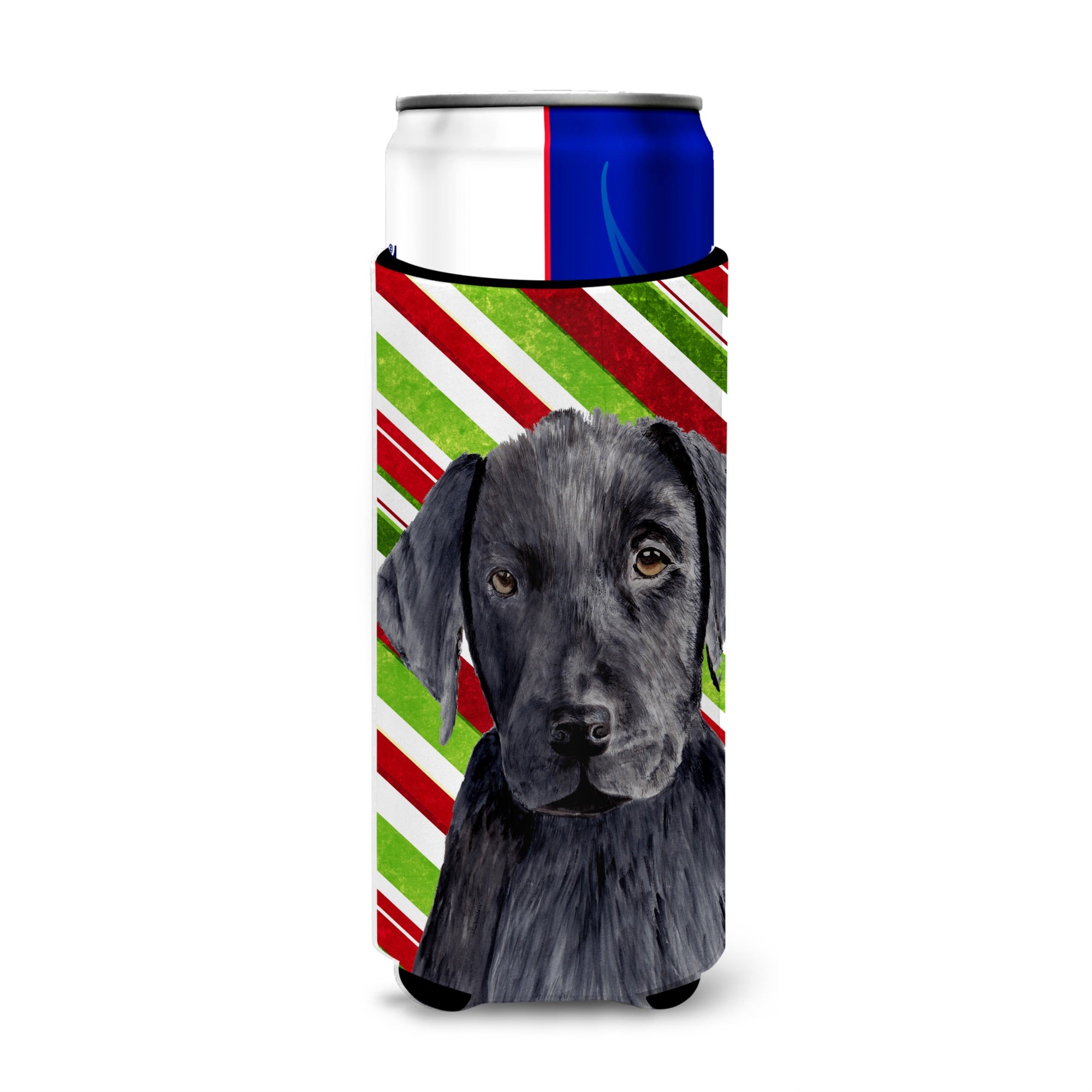 Labrador Candy Cane Holiday Christmas Ultra Beverage Insulators For Slim Cans Sc9324Muk