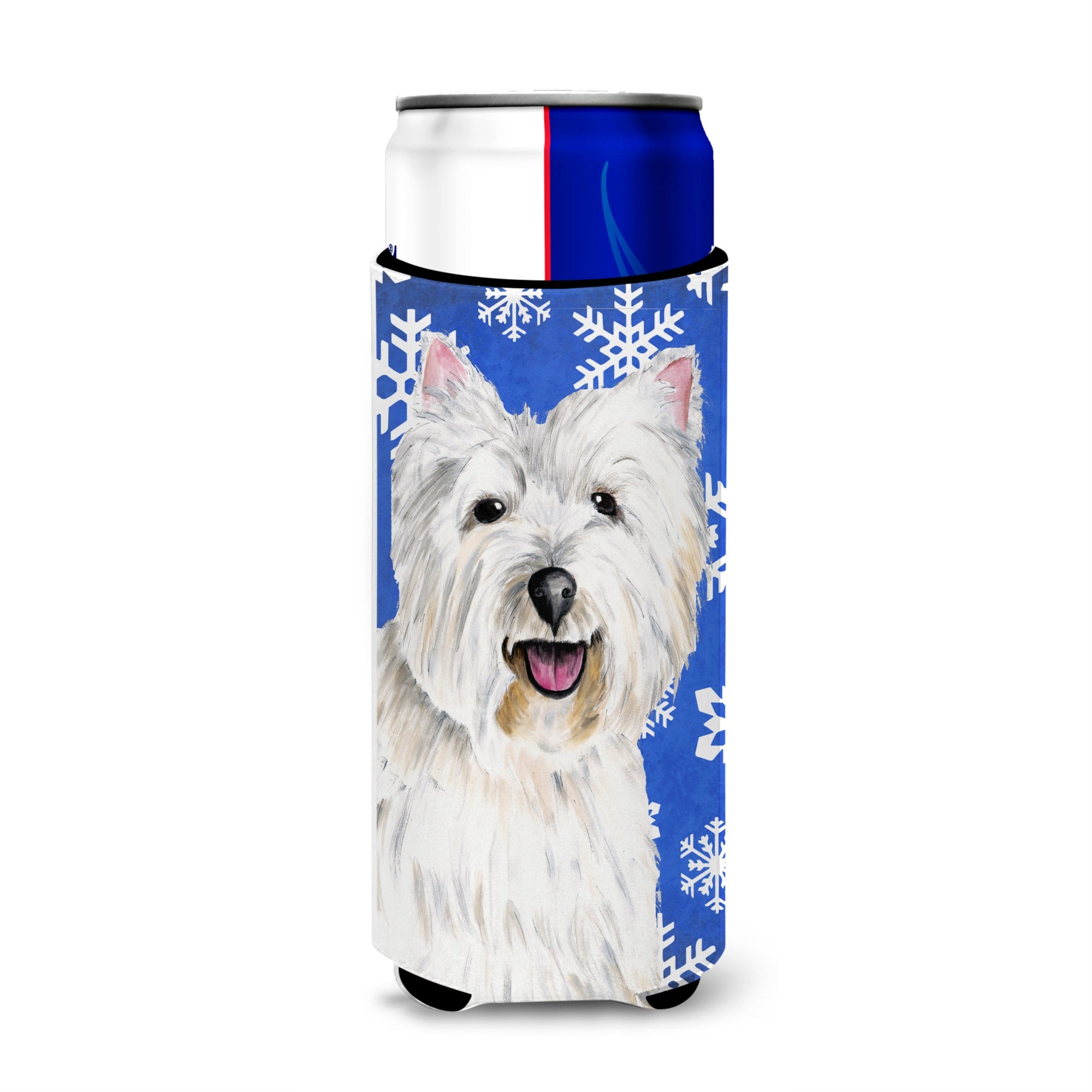 Westie Winter Snowflakes Holiday Ultra Beverage Insulators For Slim Cans Sc9370Muk