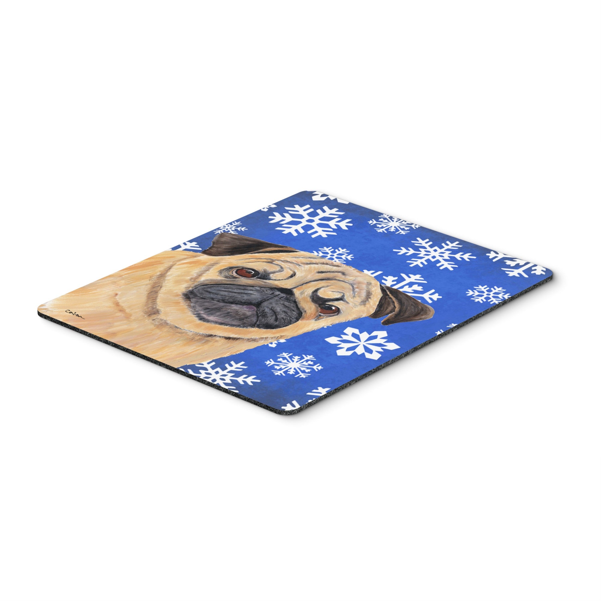 Caroline'S Treasures Mouse/Hot Pad/Trivet, Pug Winter Snowflakes Holiday (Sc9371Mp)