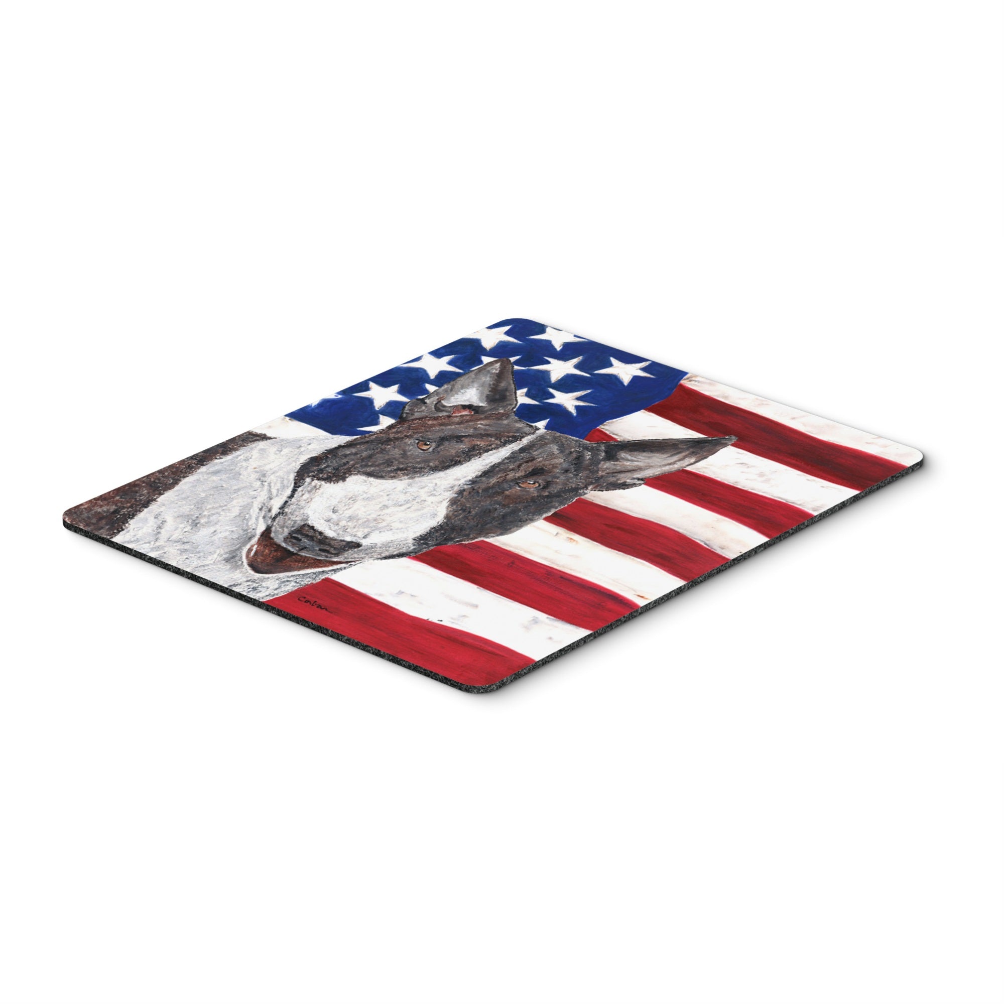 Caroline'S Treasures Bull Terrier Usa American Flag Mouse Pad/Hot Pad/Trivet (Sc9519Mp)