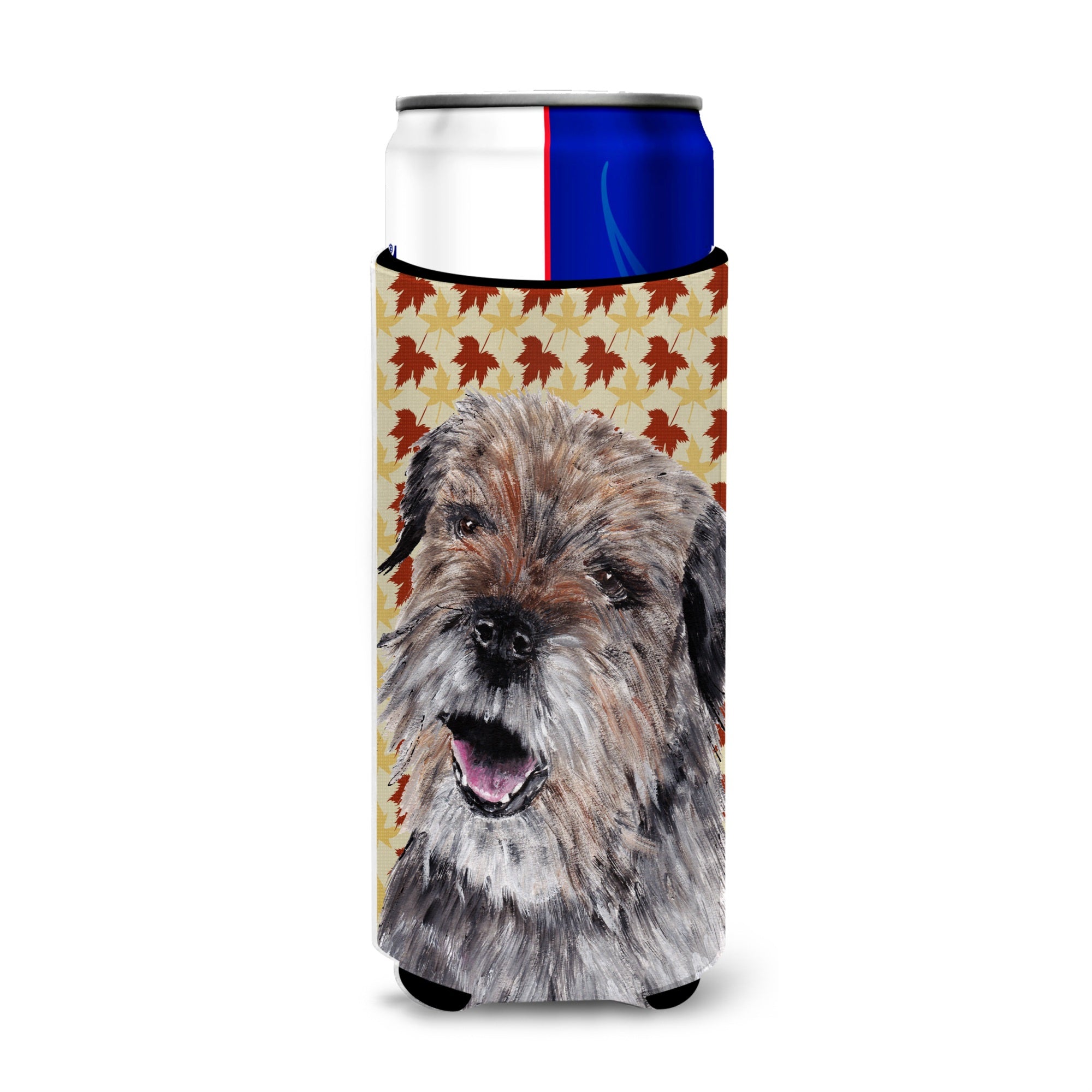 Border Terrier Fall Leaves Ultra Beverage Insulators For Slim Cans