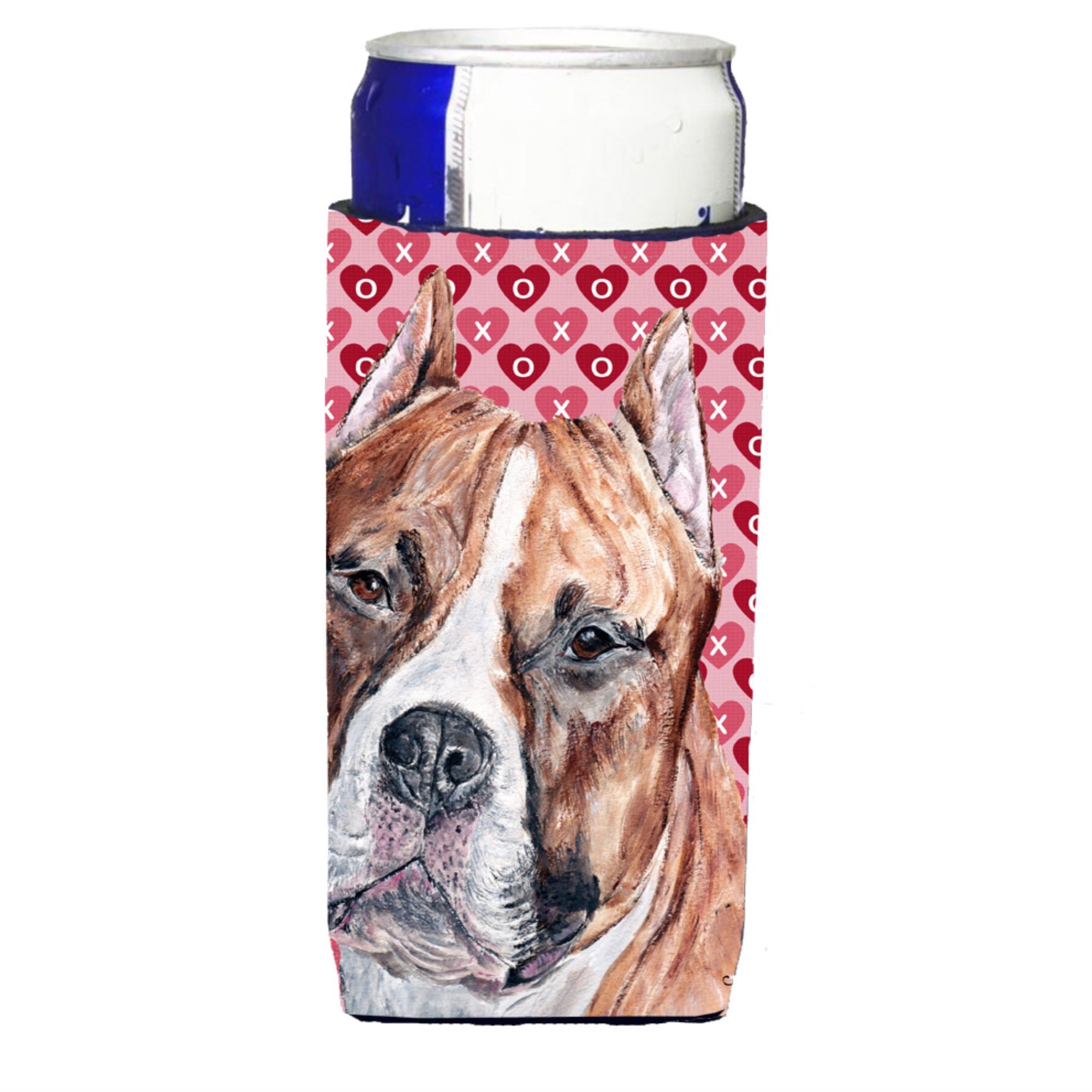 Staffordshire Bull Terrier Staffie Hearts And Love Ultra Beverage Insulators For Slim Cans Sc9704Muk