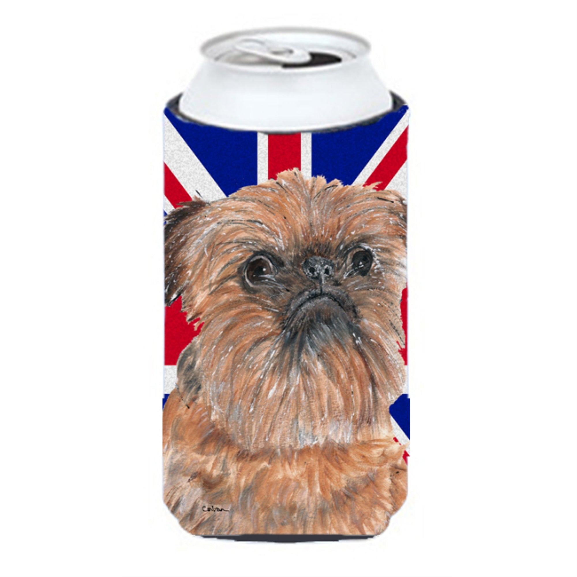 Brussels Griffon With Engish Union Jack British Flag Tall Boy Beverage Insulator Hugger Sc9864Tbc