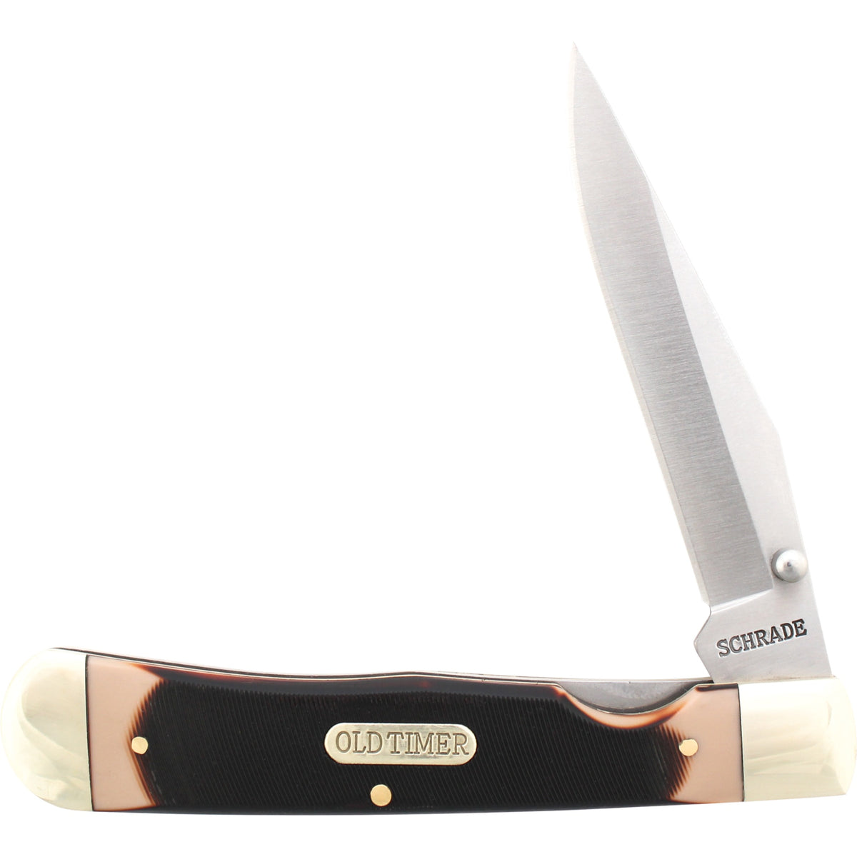 294Ot - Schrade Old Timer Liner Lock, Trapper Clip Folder, Thumb Stud, Pocket Clip. 7Cr17Mov Steel.