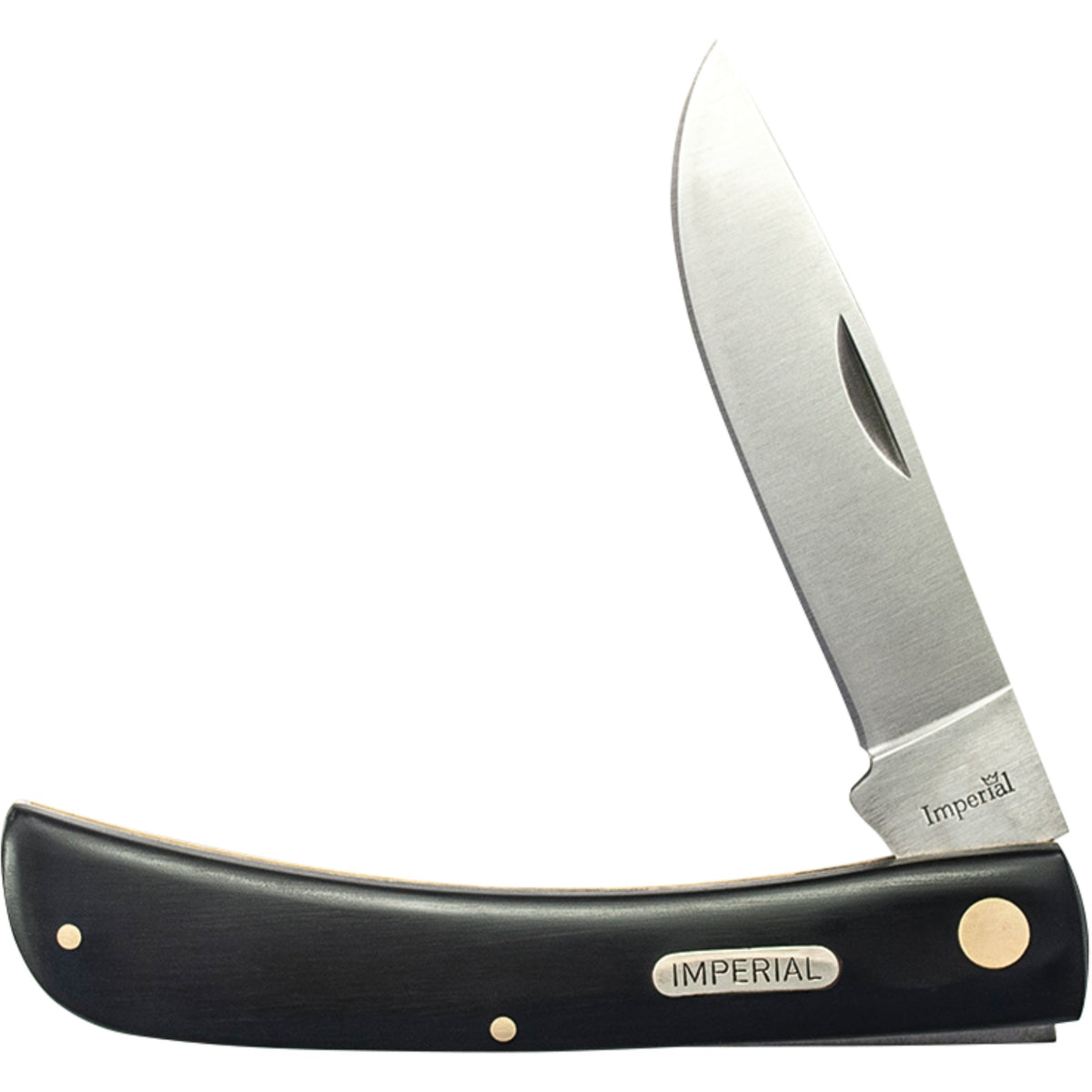 Imp22L - Schrade Imperial Folder Large Black Handle Single Blade. 7Cr17Mov Steel.