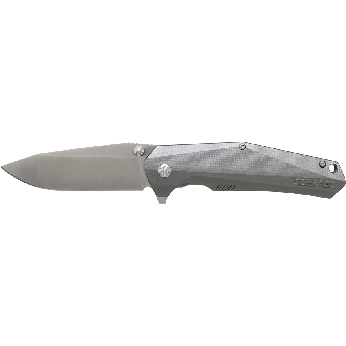 Sch306 - Schrade 9Cr18Mov Satin Finish Blade, Aluminum Handle, Rbm Tech, Thumb Stud, Index Flipper, Liner Lock