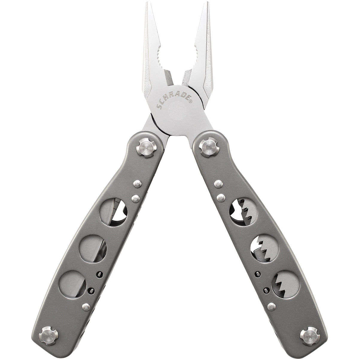 St10 - Schrade Tough Tool, Ti-Coated Handles, Bead Blast 2Cr13 Components, Black Polyester Belt Sheath