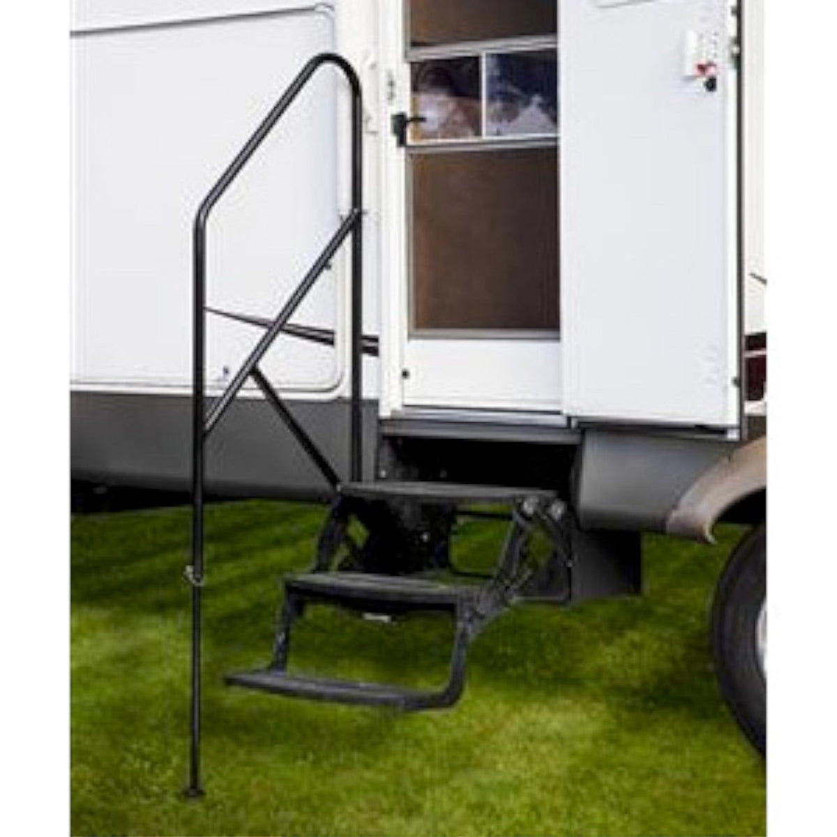 Stromberg Carlson Ap-101 Rail Mate Step Assist Rail - Sturdy And Safe Mobility Support For Your Rv Steps - Easily Bolts To Your Rv Steps - Fits Most Manual Entry Steps - 38' Handle, Rail Extends 25'