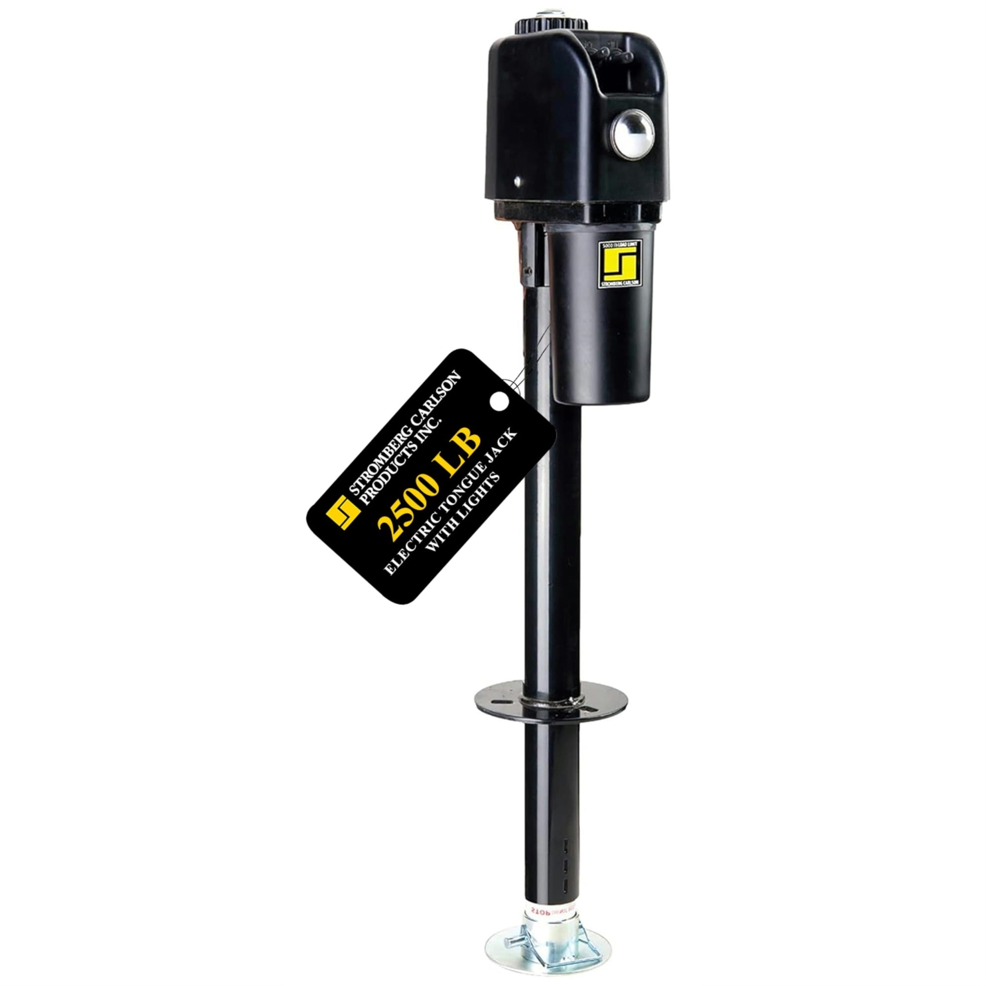 Stromberg Carlson Jet-2500 Electric Tongue Jack - Heavy Duty Jack With Motor Protection, 18' Vertical Travel, Stabilizing, Leveling & Lifting Rvs, Campers, Utility Trailers, Black, 2500 Lb Capacity