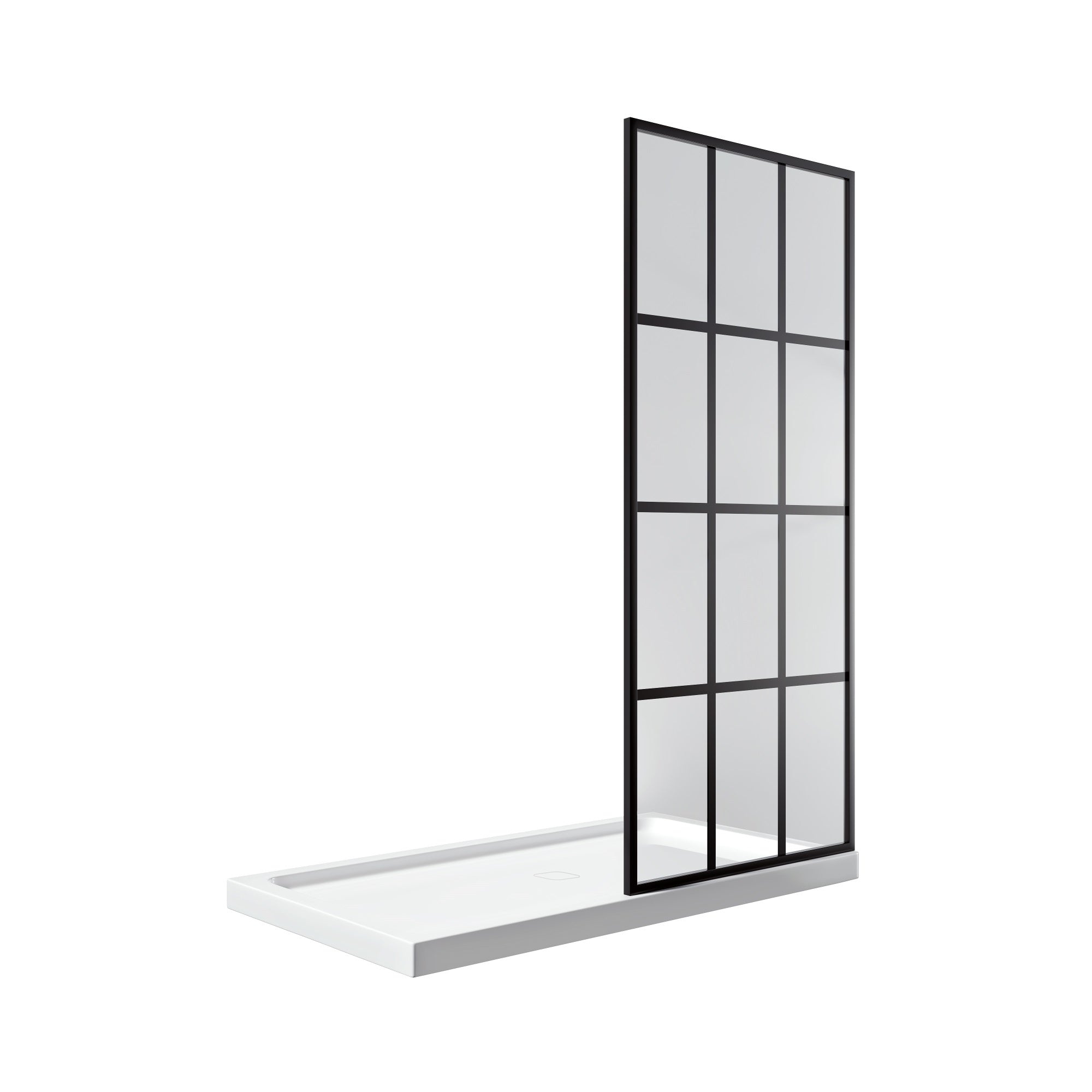 Taylor 34 Walk In Shower Black Matt With 30 X 60 Acrylic Base