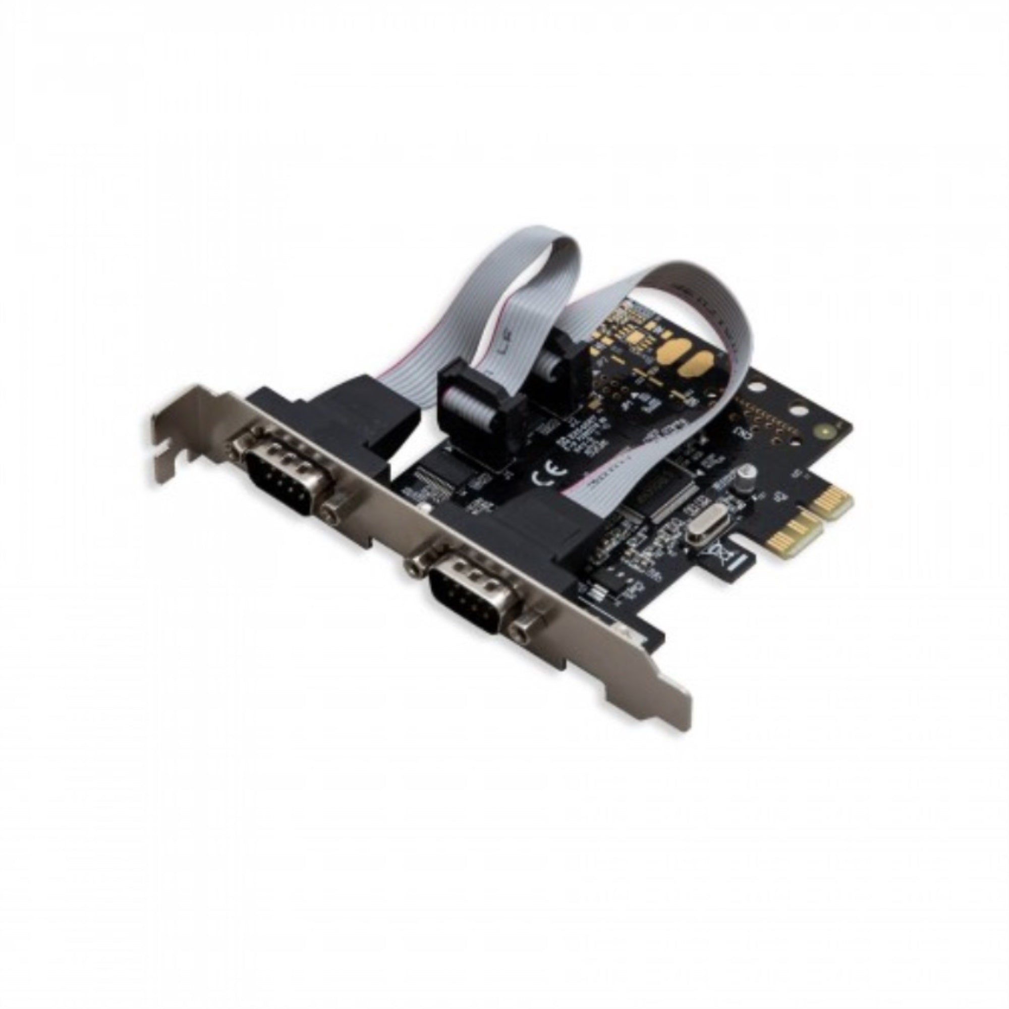 PCIe 2x Port Serial DB9 Card, Moschip 9901 Chipset, with Low Profile Bracket
